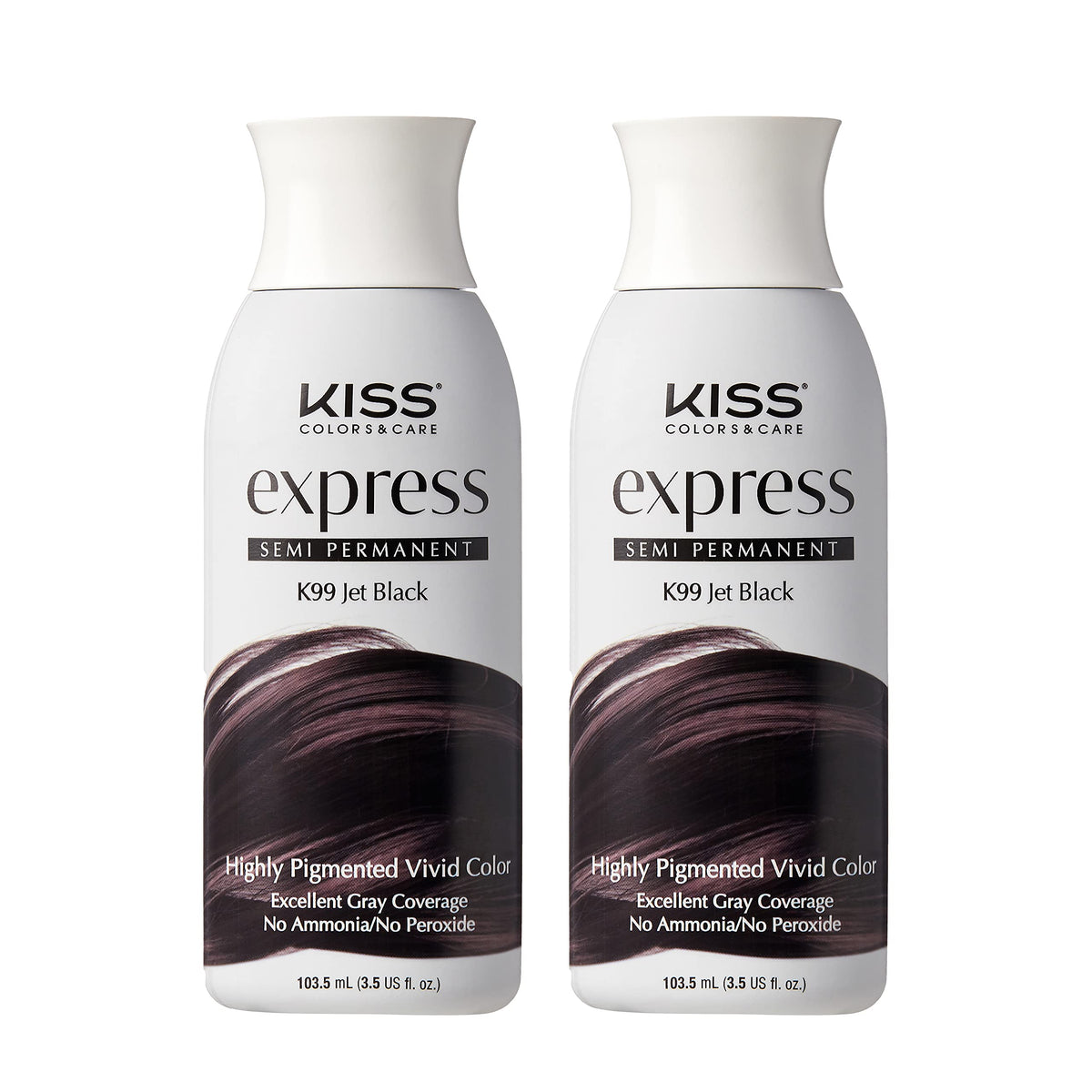 Kiss Express Color #K99 Semi- Permanent Jet Black 3.5 Ounce (Pack of 2) Beauty & Personal Care Kiss