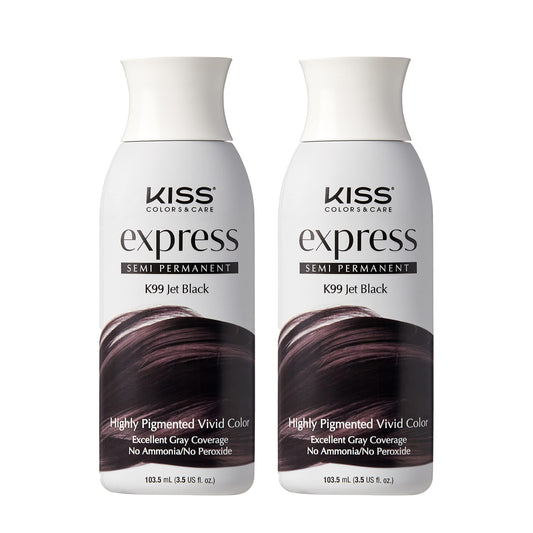 Kiss Express Color #K99 Semi- Permanent Jet Black 3.5 Ounce (Pack of 2) Beauty & Personal Care Kiss