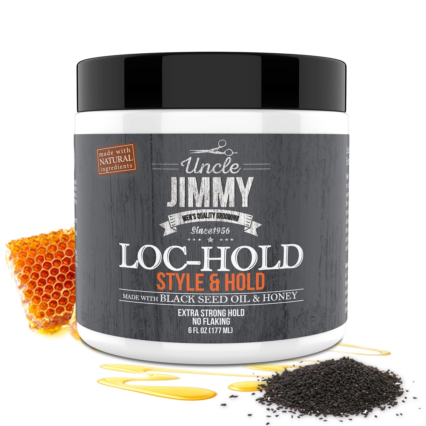 Uncle Jimmy Loc Hold Premium Hair Styling Pomade/Hair Wax - Medium to Strong Hold Clear Thick Formula Palmade 6 Fl Oz Beauty & Personal Care Uncle Jimmy