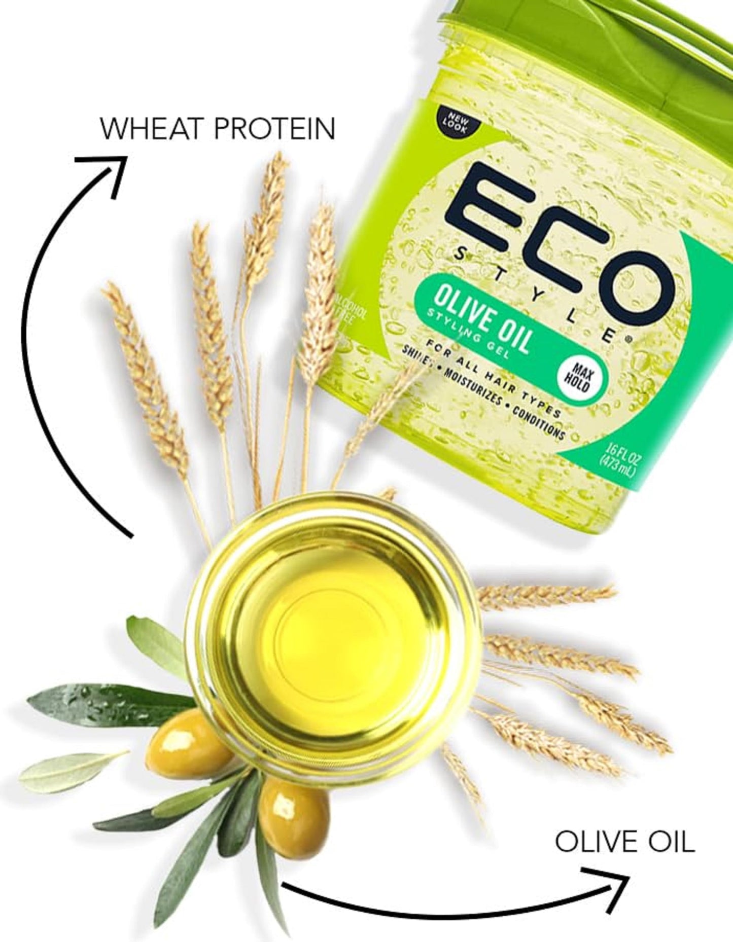 3x Eco Styler Olive Oil Styling Gel - Haargel 473ml (insgesamt - 1,42L) Beauty & Personal Care Eco Style