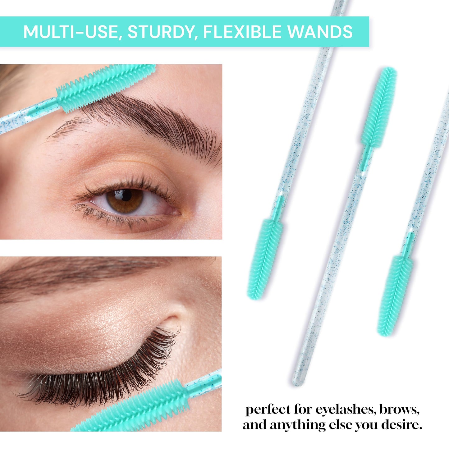 Apothie 50 Pieces Silicone Disposable Mascara Eyelash Wands - Eyebrow & Lash Extension Spoolie Brushes, Comb Separator, Microblading Tool, Applicator Beauty & Personal Care Apothie