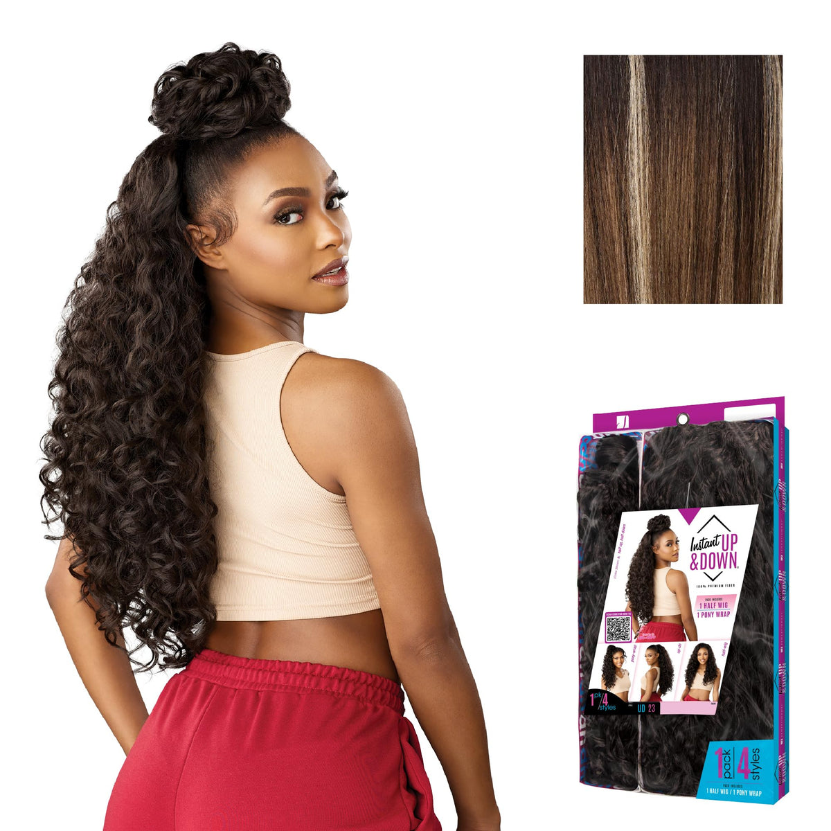Sensationnel Instant Updown Halfwig Pony-Iud 23, BALAYAGEMOCHA