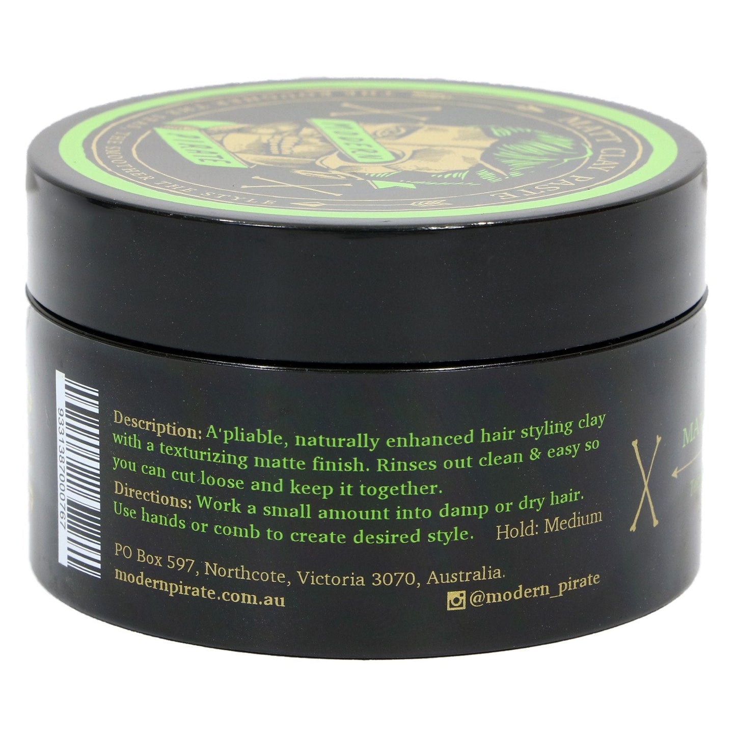 MODERN PIRATE Medium Hold Matte Clay Paste Hair Pomade 3.2 oz Beauty & Personal Care Modern Pirate