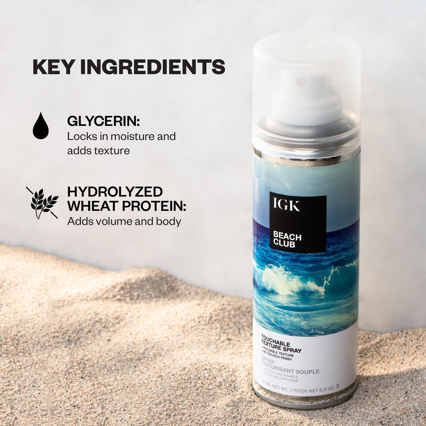 IGK BEACH CLUB Volumizing Texture Spray, volumizing hair products, hair spray flexible hold, beach waves spray, beach wave spray for hair, 5 Oz Beauty & Personal Care IGK