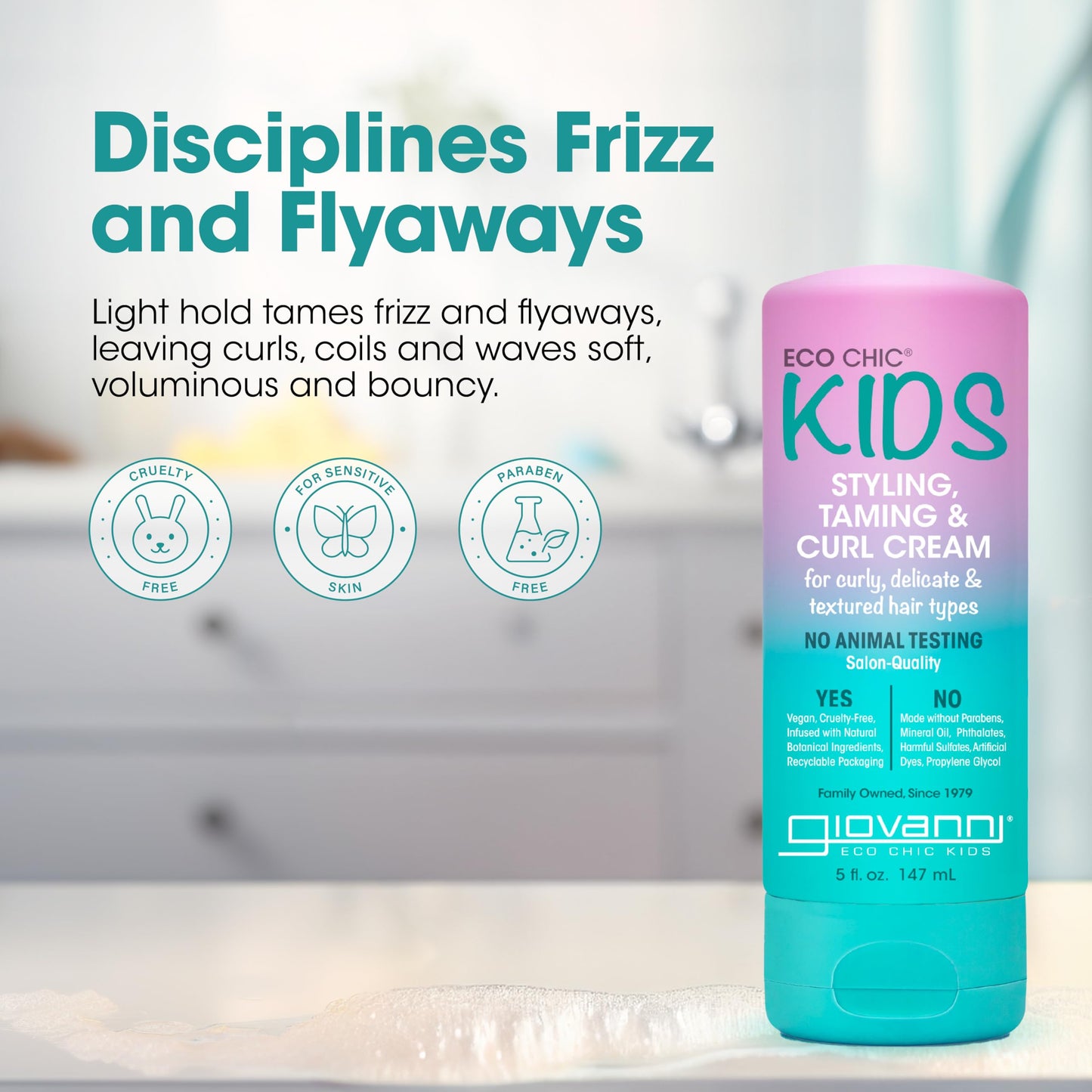 Eco Chic KIDs Styling Taming & Curl Cream - Kids Curl Cream, Curly Hair Products, Long-Lasting and Lightweight, for Delicate And Textured Hair Types Beauty & Personal Care GIOVANNI