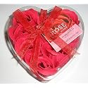 Red Rose Shaped Scented Soap Petals Set of 9 in Heart Shaped Box with Red Ribbon by Greenbriar Beauty & Personal Care Greenbriar
