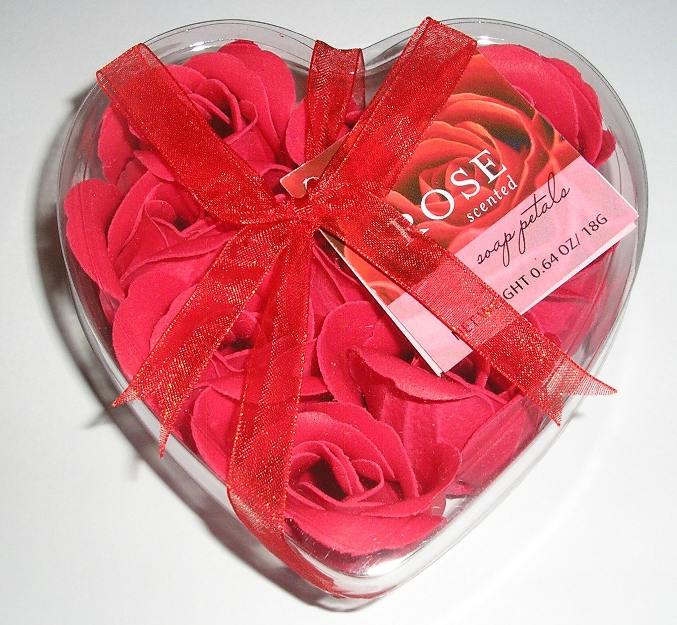 Red Rose Shaped Scented Soap Petals Set of 9 in Heart Shaped Box with Red Ribbon by Greenbriar Beauty & Personal Care Greenbriar