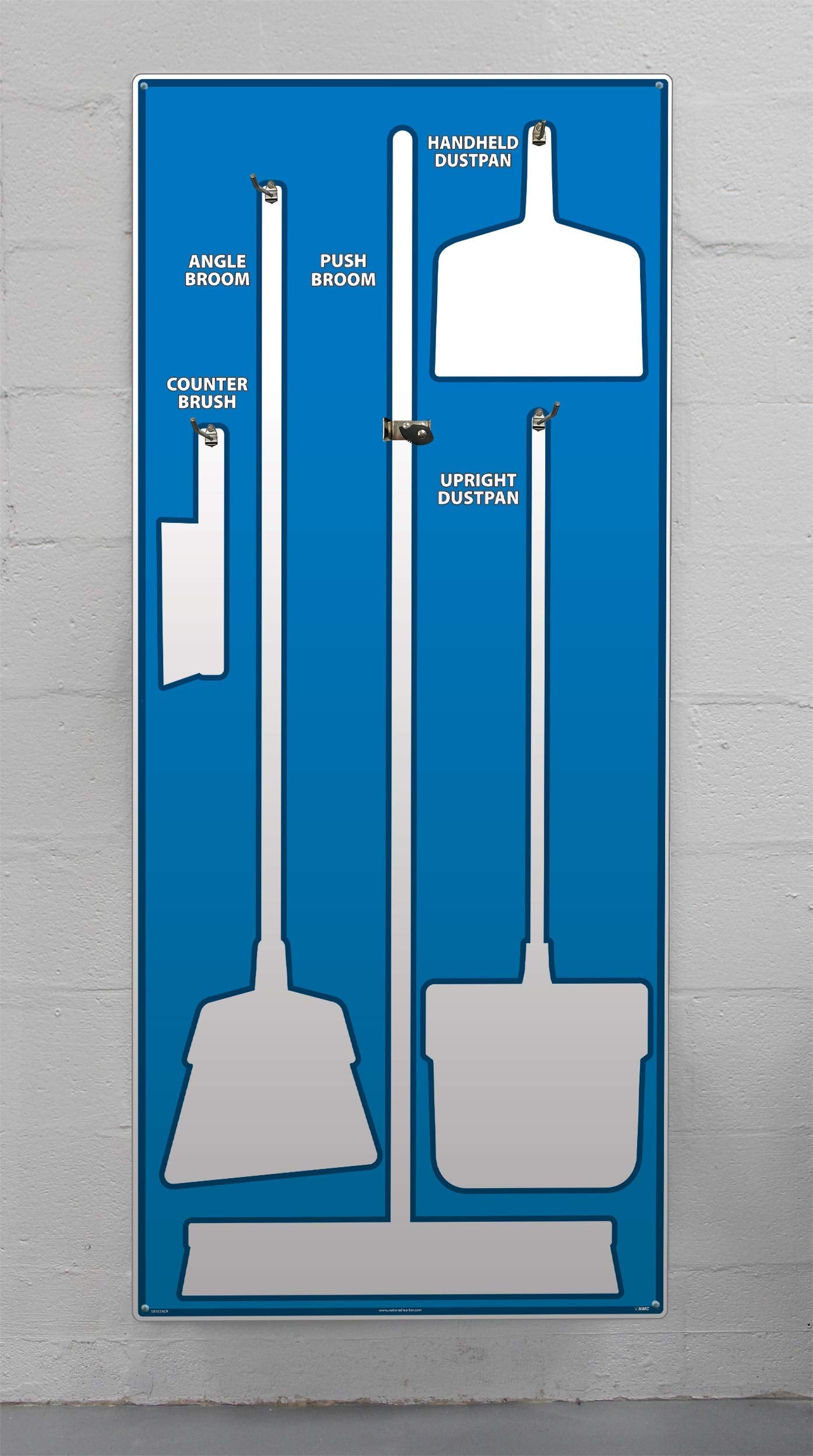 NMC SB102FG 5S Janitorial Shadow Board, Blue/White, 68"X30", ProSeriesAcrylic (Tools Sold Separately) Beauty & Personal Care NMC