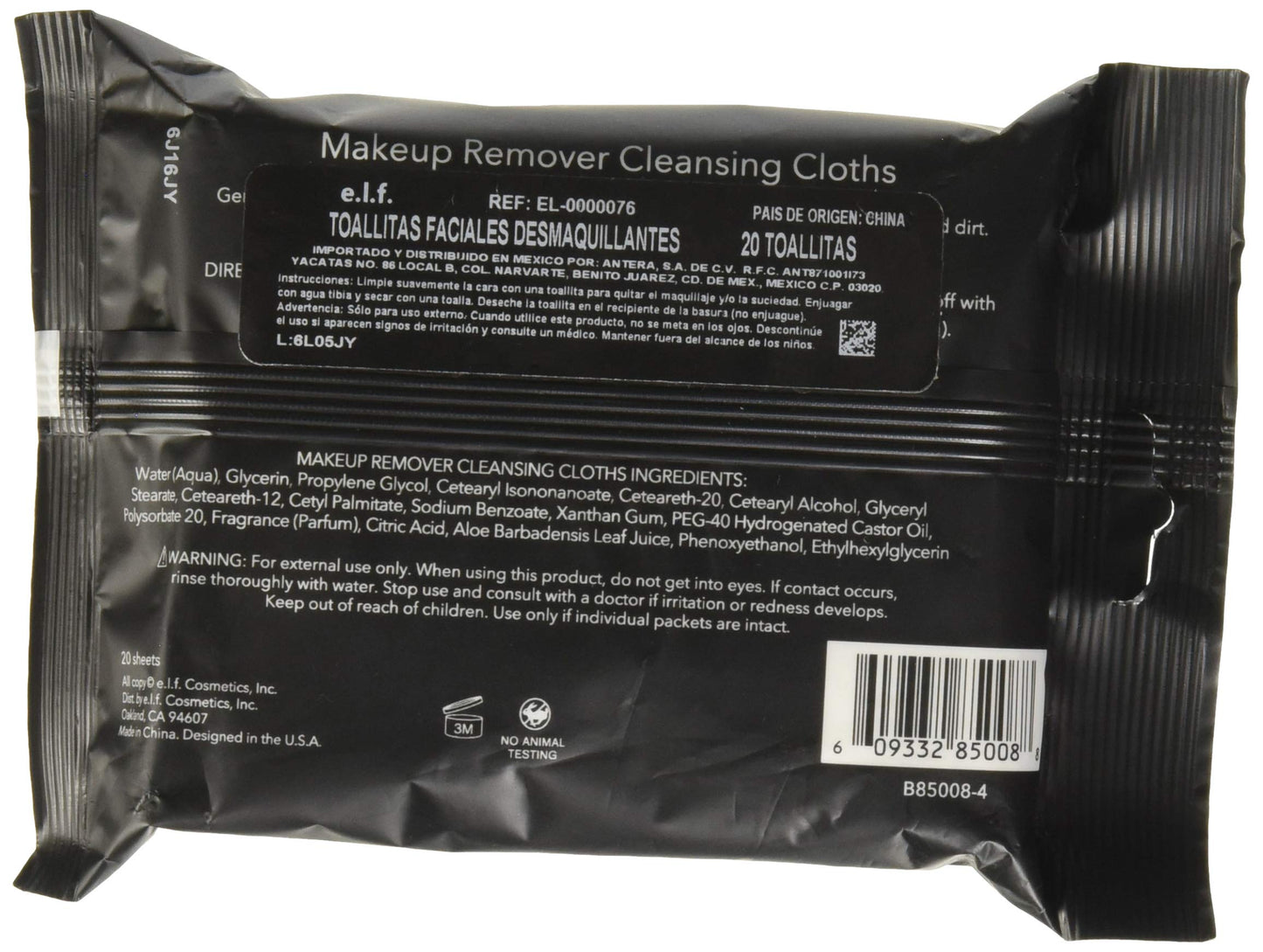 e.l.f. Makeup Remover Cleansing Cloths, 20 count (Pack of 12) Beauty & Personal Care e.l.f.