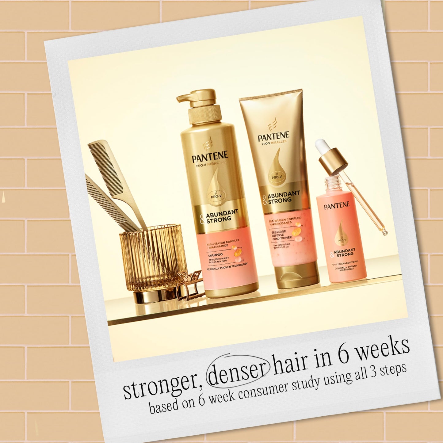 Alix Earle Pantene Abundant & Strong 5-Piece Gift Set - Regimen includes Shampoo (13.5 oz), Conditioner (8 oz), Serum (2 oz) for Hair Loss, Thinning Beauty & Personal Care Pantene