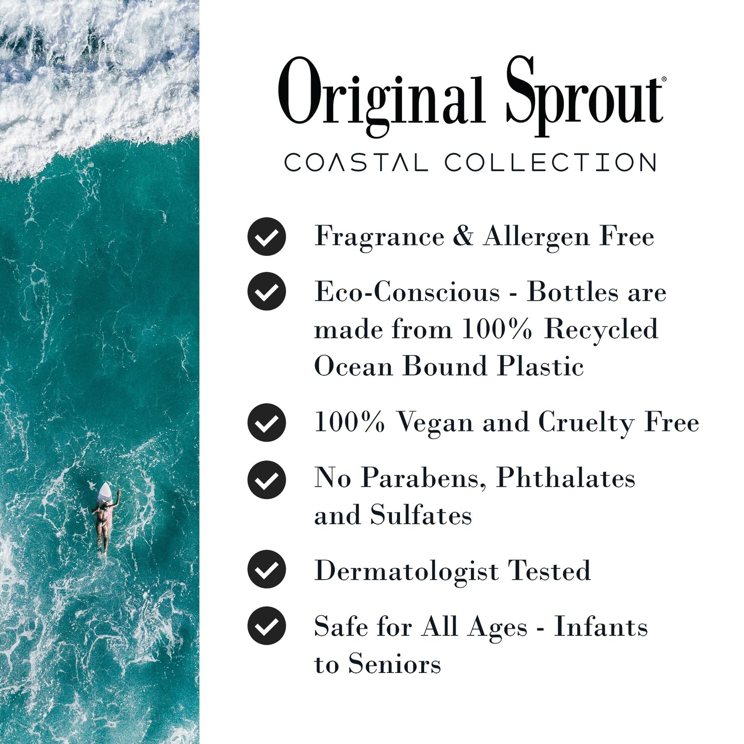 Original Sprout Coastal Collection Body Wash for All Skin Types, Fragrance-Free Body Wash, Vegan, 8 oz. Bottle Beauty & Personal Care Original Sprout