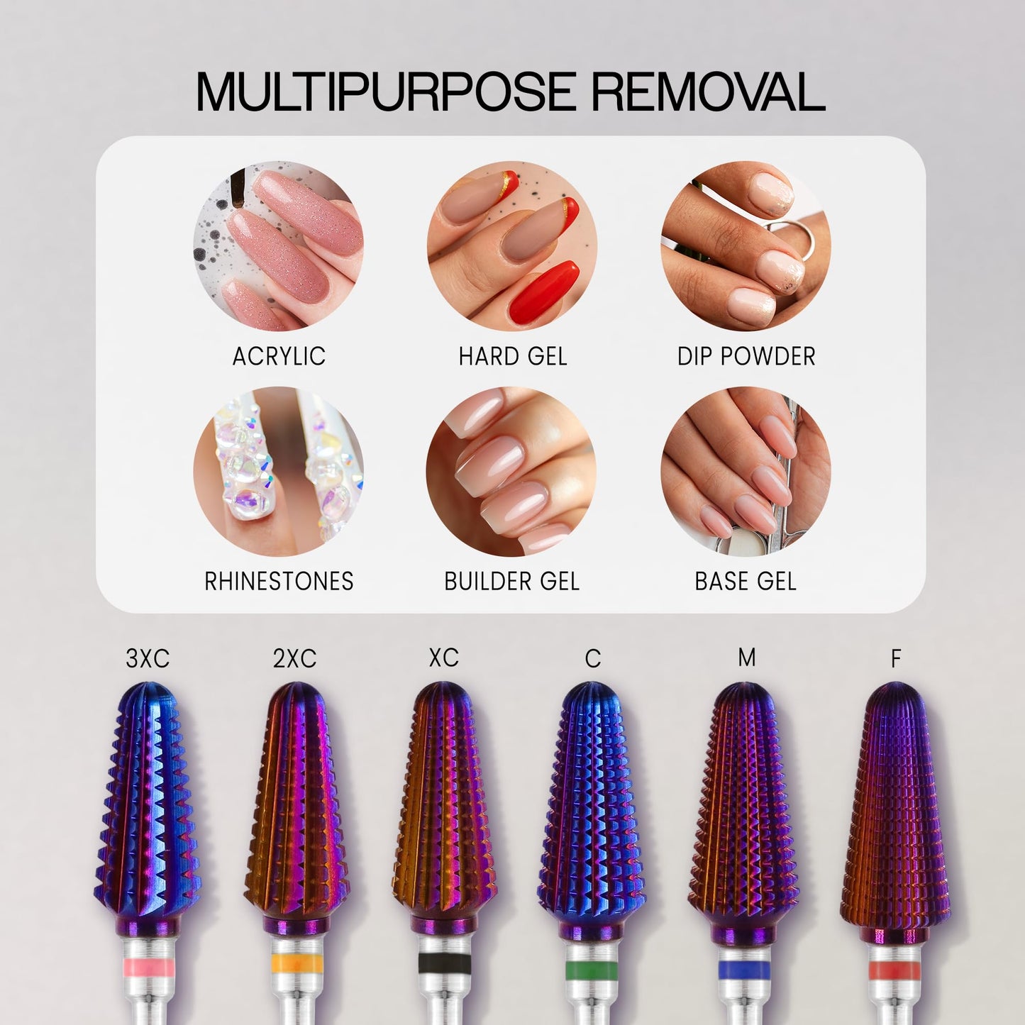 PANA 3/32" Purple Tornado Carbide Nail Drill Bit for Acrylics, Nail Extension, Gel Polish Removal Nail Salon Manicure Pedicure Electric File Tools Beauty & Personal Care PANA