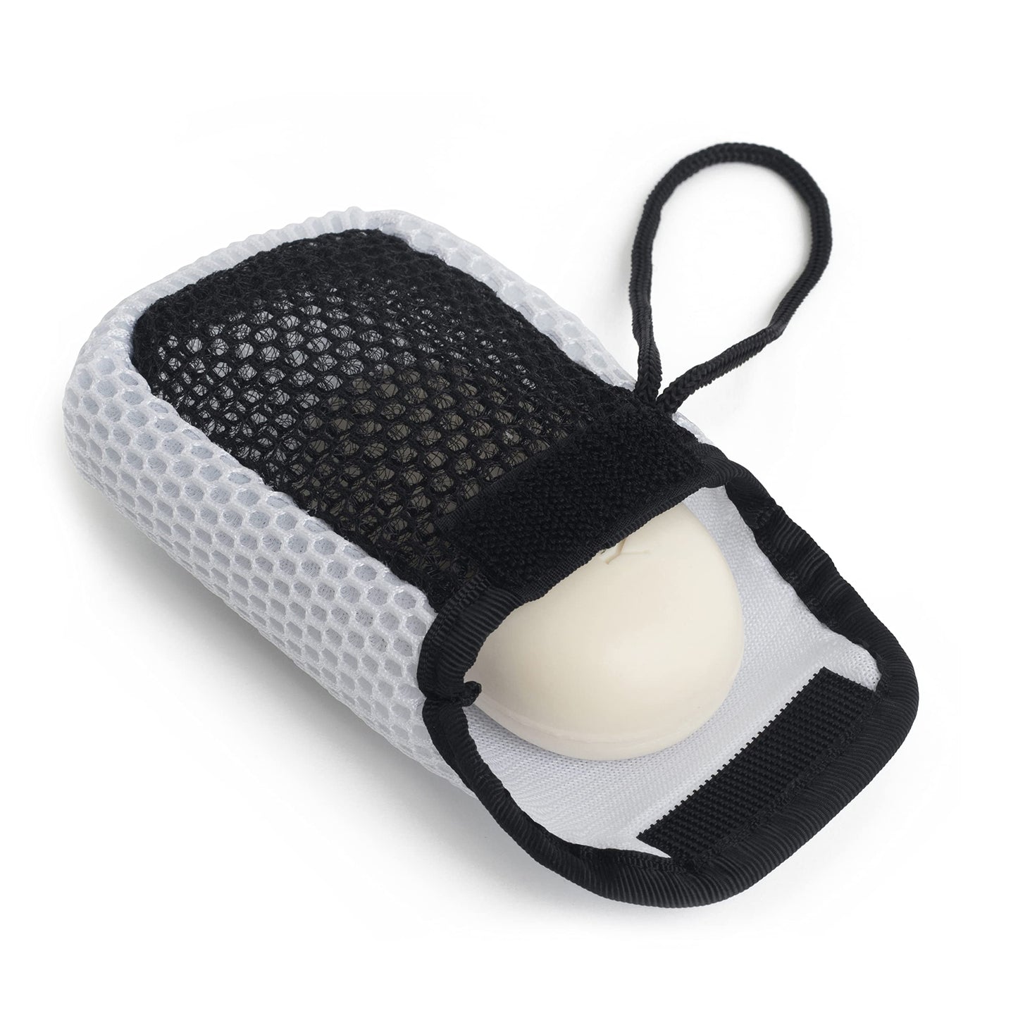 MainBasics Exfoliating Bar Soap Pouch Dual-Sided Body Scrubber - Fits Standard Size Soap Bars, White Beauty & Personal Care MainBasics
