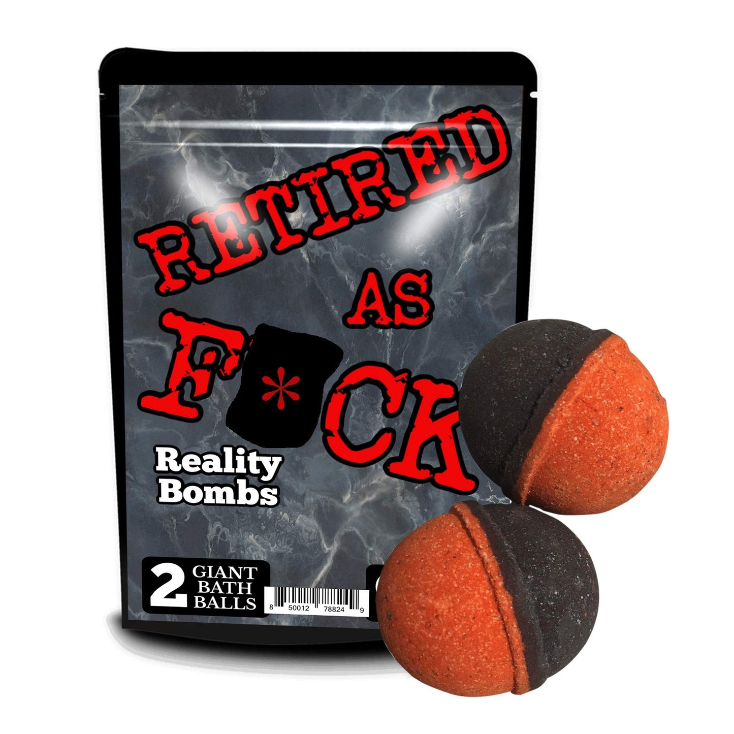 Retired As F*ck Bath Bombs - Funny Retirement Bath Balls for Men and Women - XL Black and Red Bath Fizzers, Handcrafted, Made in America, 2 Count Beauty and Personal Care Gears Out
