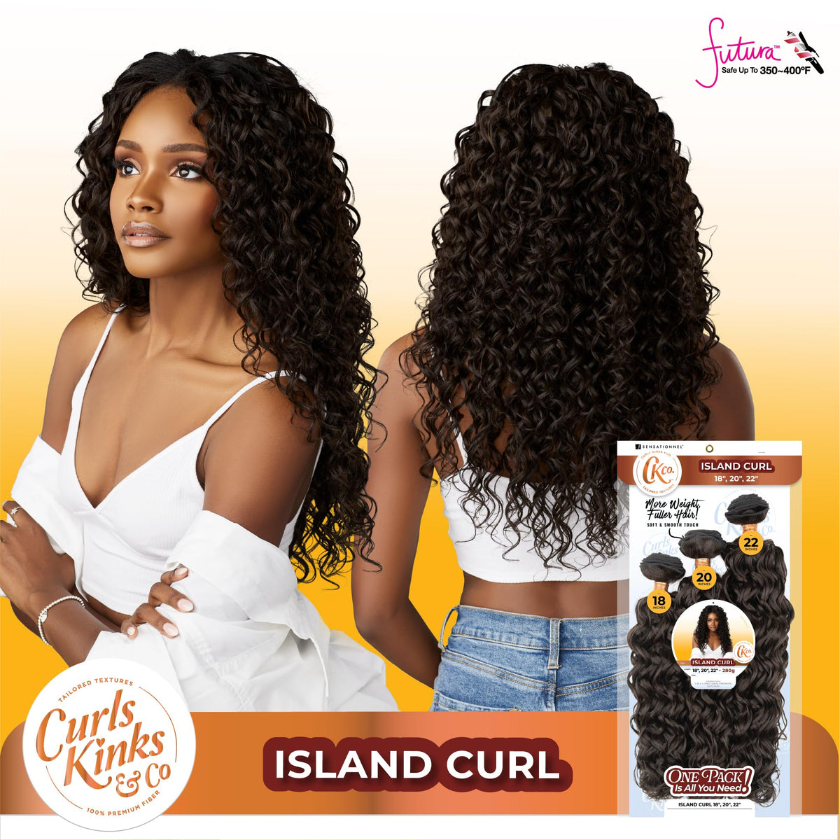 Sensationnel CKCO Synthetic Bundle-Island Curl,18 20 22 inch, S4/27