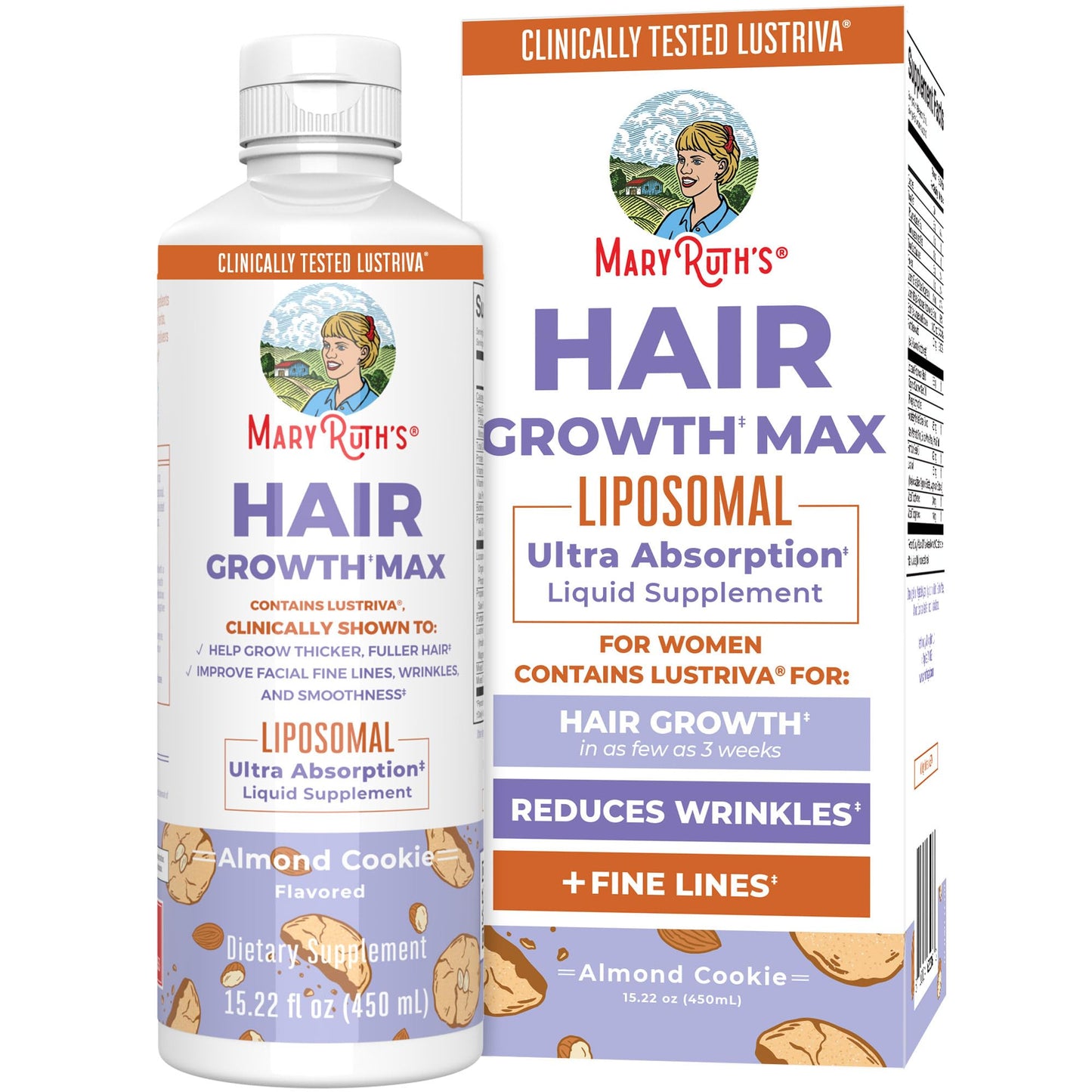 MaryRuth Organics Women's Hair Growth MAX Liposomal | with Lustriva® + Biotin 10000mcg + Pumpkin Seed Oil | Thicker Hair | Hair Care Beauty & Personal Care MaryRuth Organics