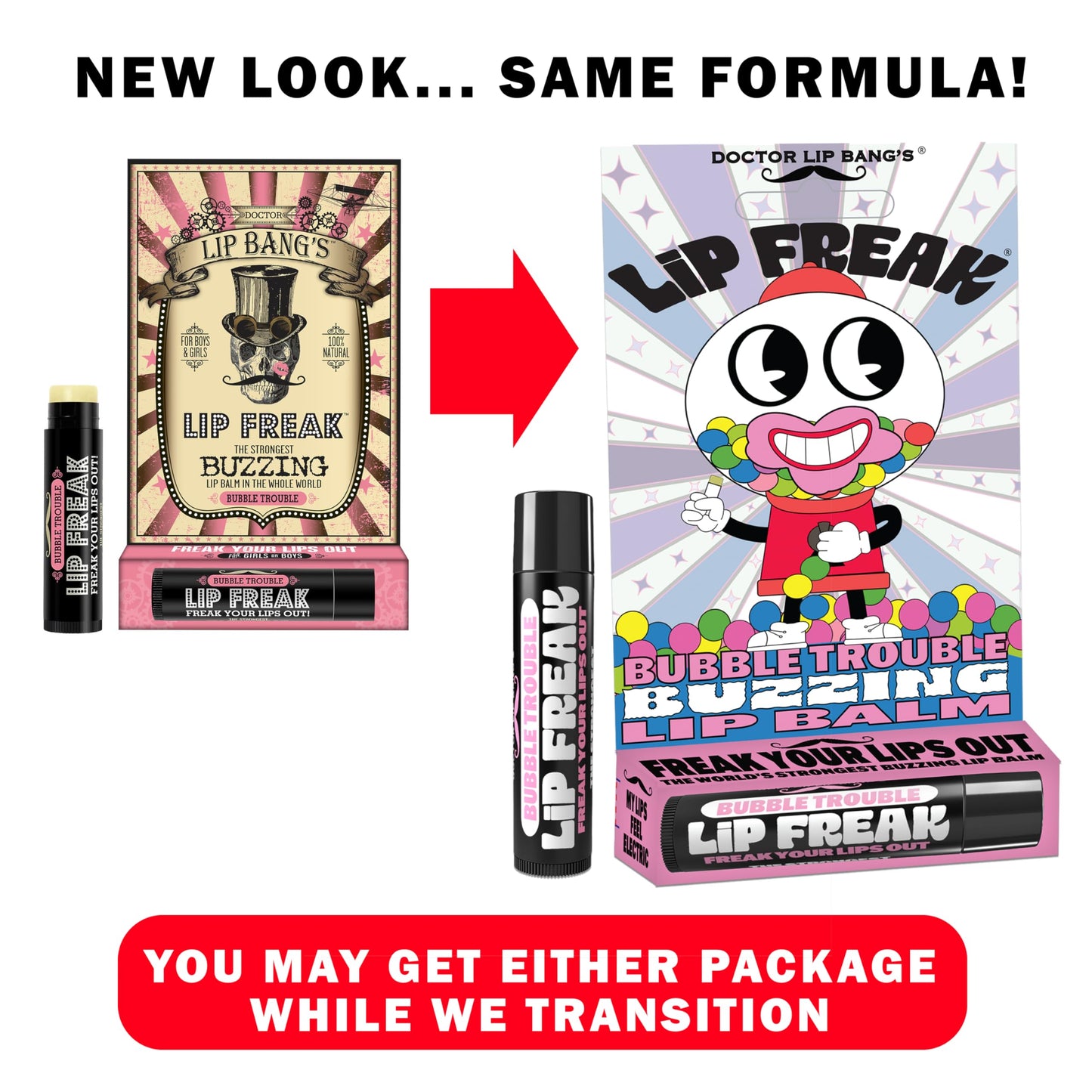 Doctor Lip Bang's BUZZING Lip Balm - Lip Freak - 100% All Natural - Cruelty Free - Bubble Trouble - 2 Pack Beauty and Personal Care Doctor Lip Bang's