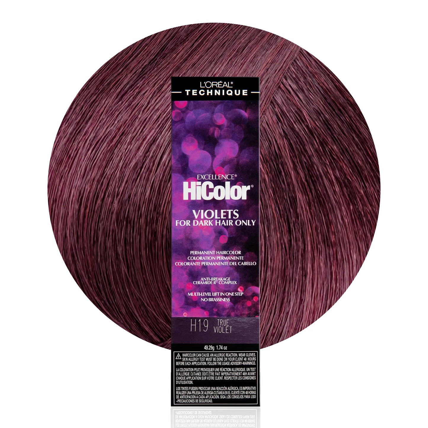 L'OREAL TECHNIQUE HiColor Violet & Black Shades Permanent Hair Color - Anti-Breakage Ceramide R Complex, Multi-Lift With No Brassiness, For Dark Bases Beauty & Personal Care L'OREAL TECHNIQUE