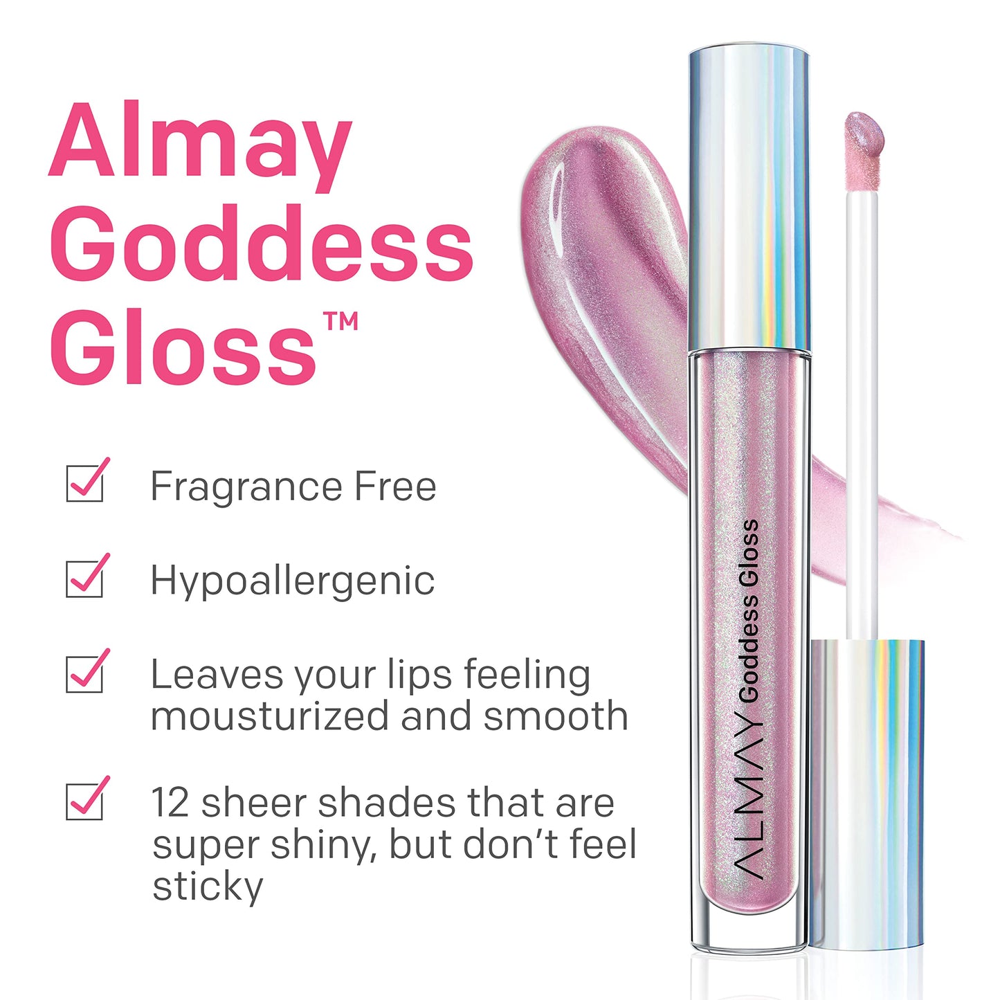 Almay Lip Gloss, Non-Sticky Lip Makeup, Holographic Glitter Finish, Hypoallergenic, 300 Mystic, 0.9 Oz Beauty & Personal Care Almay