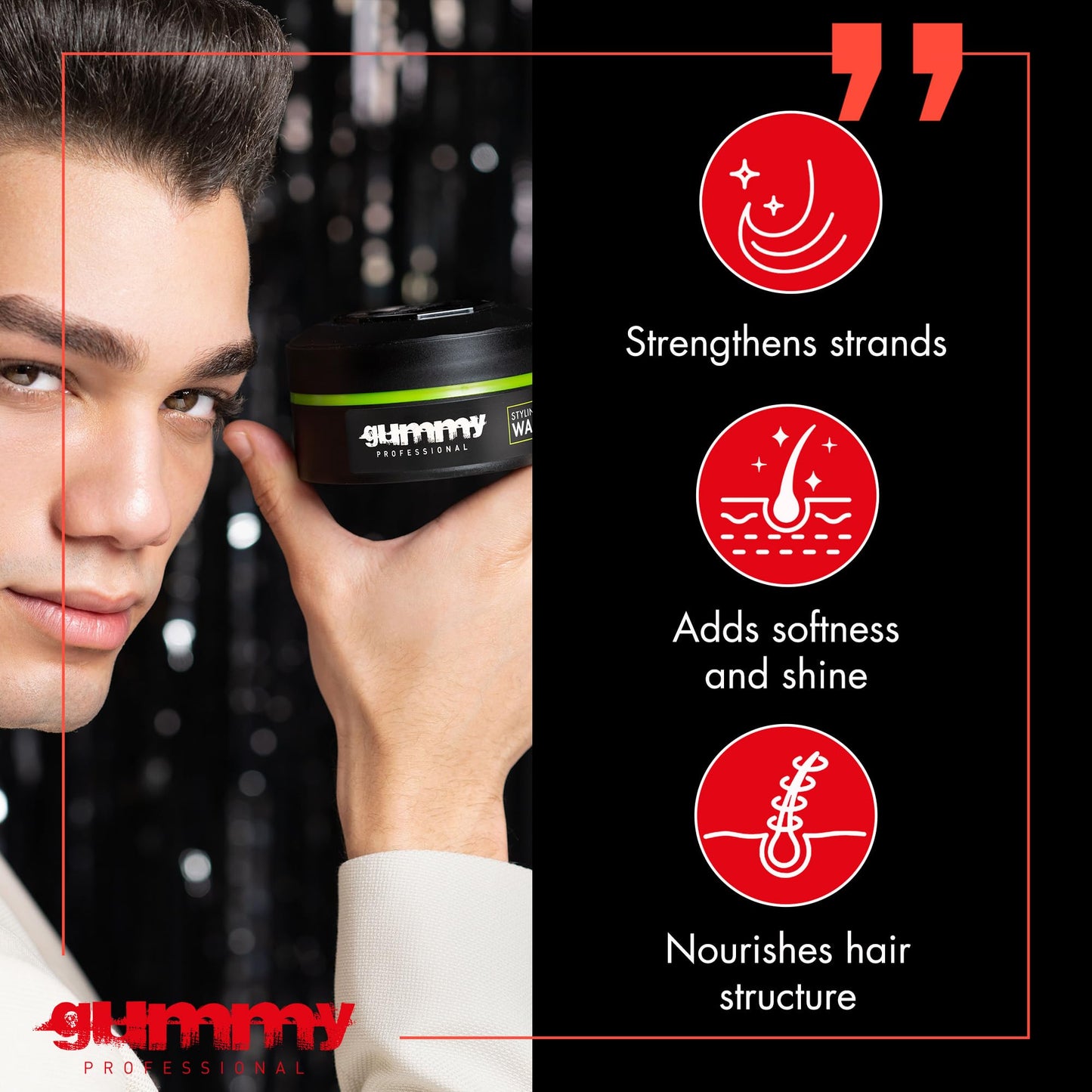 Gummy Professional Hair Wax for Men & Women - Strong Hold Matte Finish Styling - Flexible Hair Product for Long-Lasting Hold, Grooming, Beauty & Personal Care Gummy