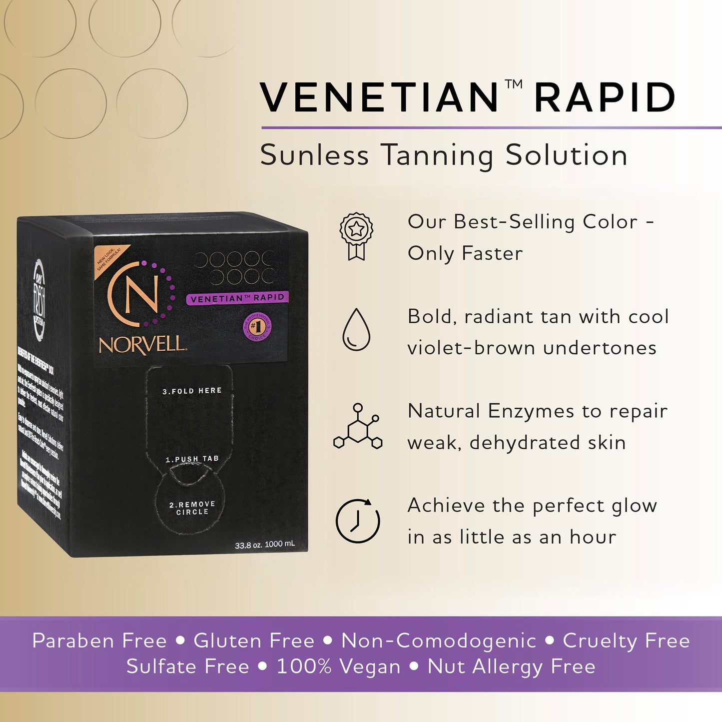 Norvell Premium Rapid Spray Tan Solution Venetian One 1 Liter - Professional Sunless Tanning Formula for Ultra Fast Natural Bronze Glow, Streak Free Beauty & Personal Care Norvell