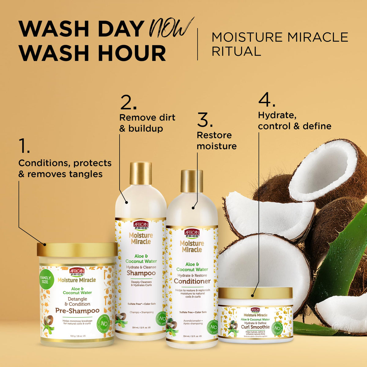 African Pride Moisture Miracle Aloe & Coconut Curl Smoothie, 12 Oz