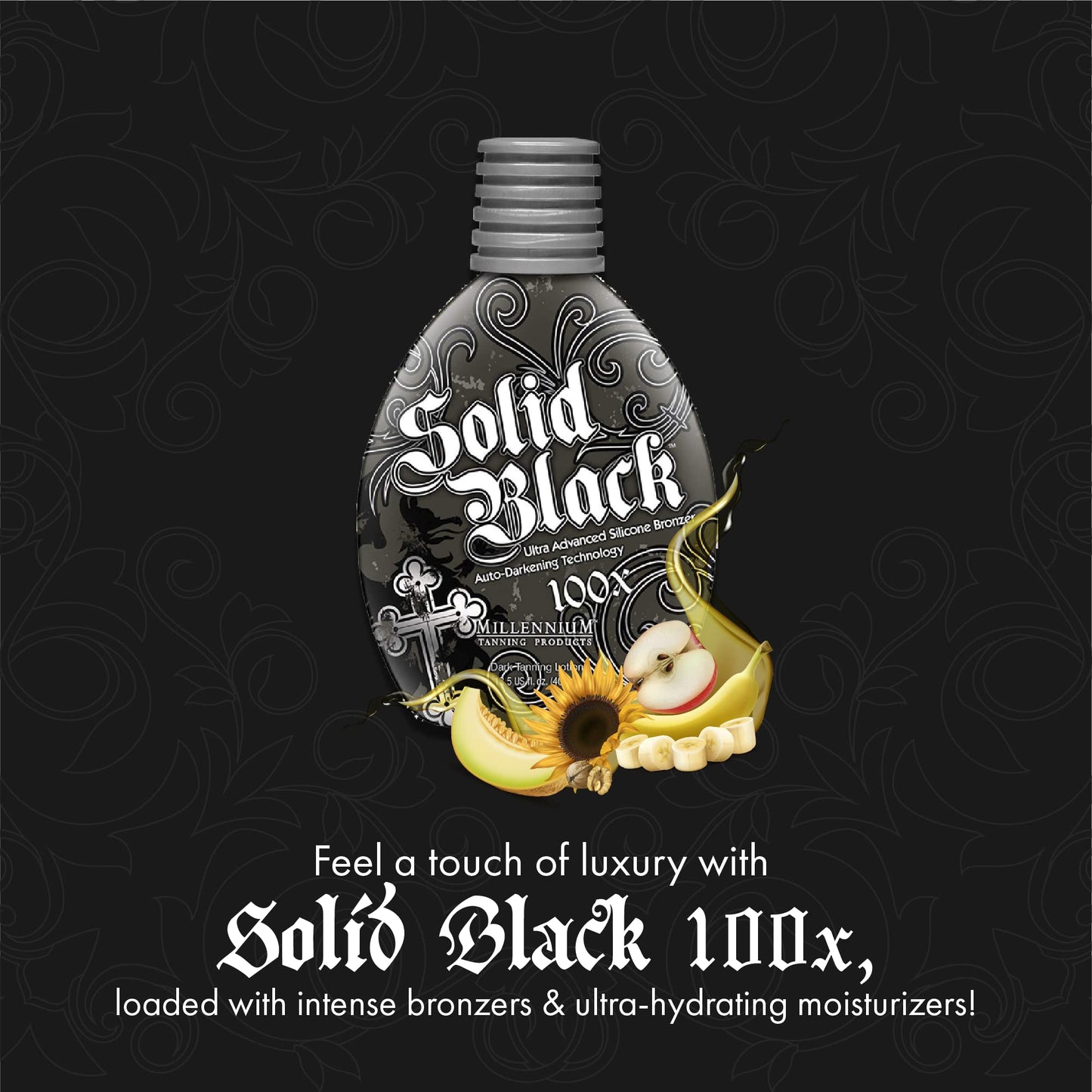 Millennium Tanning Solid Black 100X Indoor Tanning Lotion for Tanning Beds (13.5 Fluid Ounces) Beauty & Personal Care Millennium Tanning
