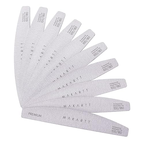 Makartt Nail File: Professional Nail Files, 100/180 Grit Emery Boards for Nails, 10 Pcs Zebra Doubled Sides Coarse Fingernail Filer for Acrylic Beauty & Personal Care Makartt