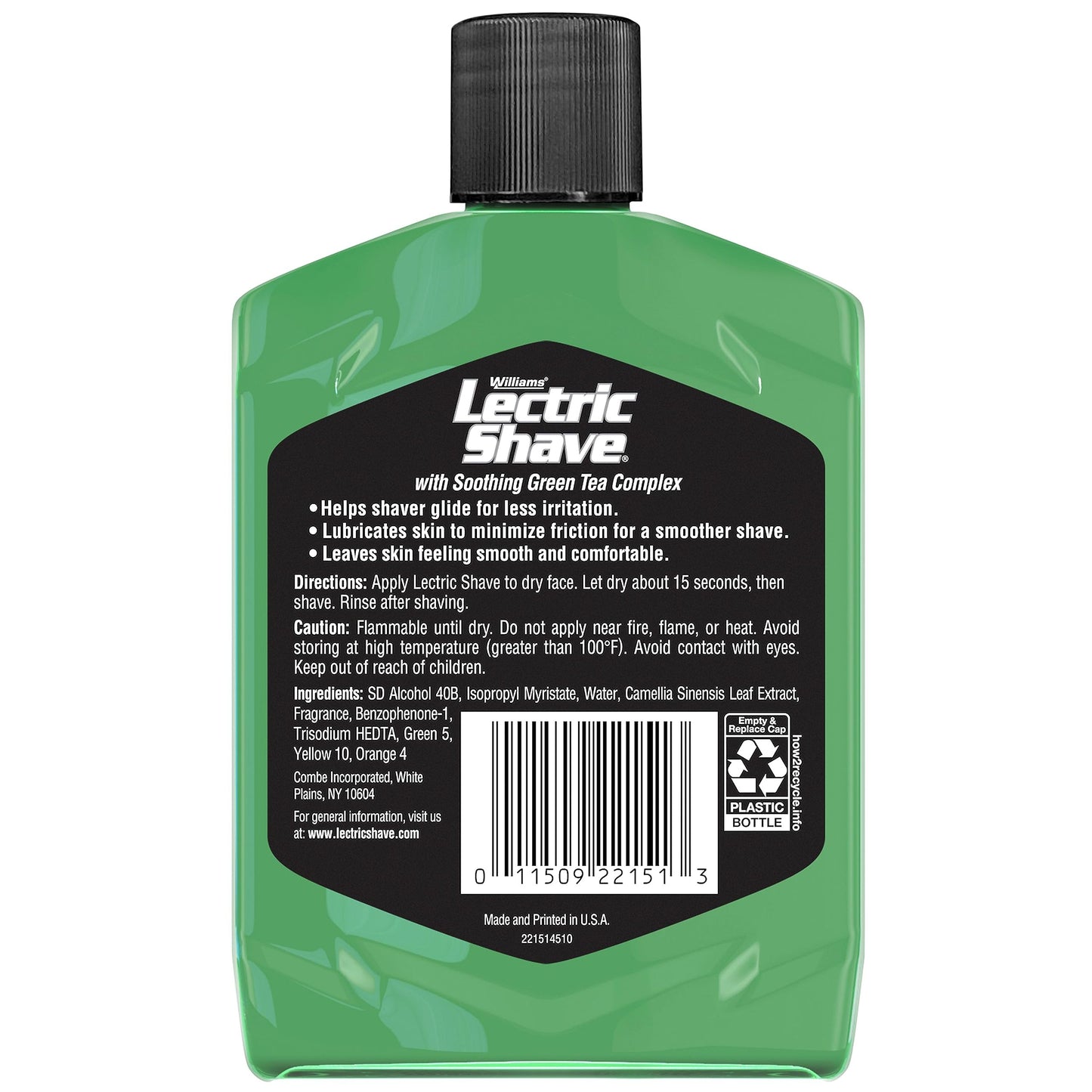 Williams Lectric Shave - Electric Razor Pre-Shave with Soothing Green Tea Complex, 7 fl oz (207 mL) Beauty & Personal Care Lectric Shave