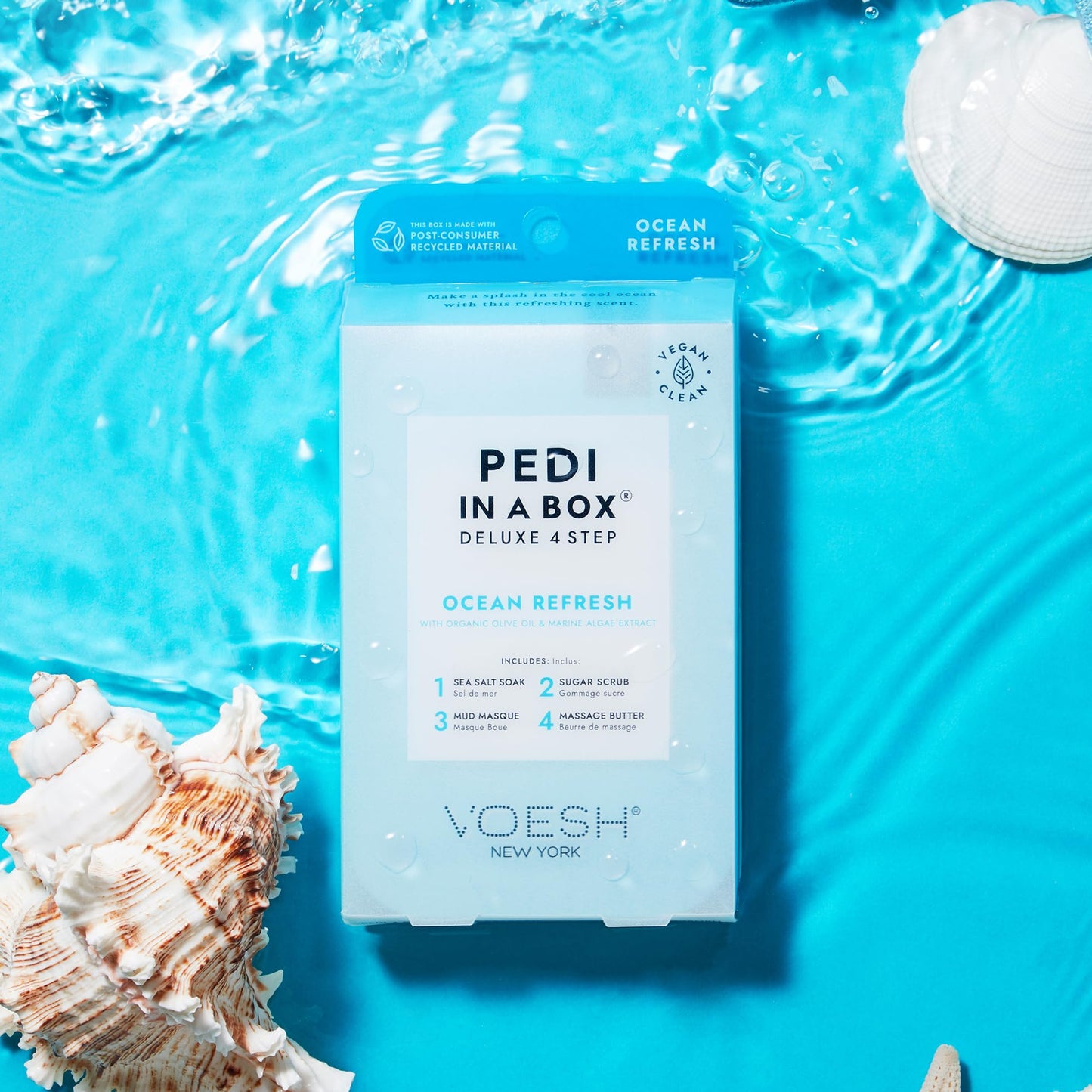 VOESH Pedi in a Box 4 Step Fresh Trio - 3 Pack of Ocean Refresh, Eucalyptus Energy Boost, & Cucumber Fresh Pedicure Set, DIY Pedi, Foot Spa Beauty & Personal Care VOESH