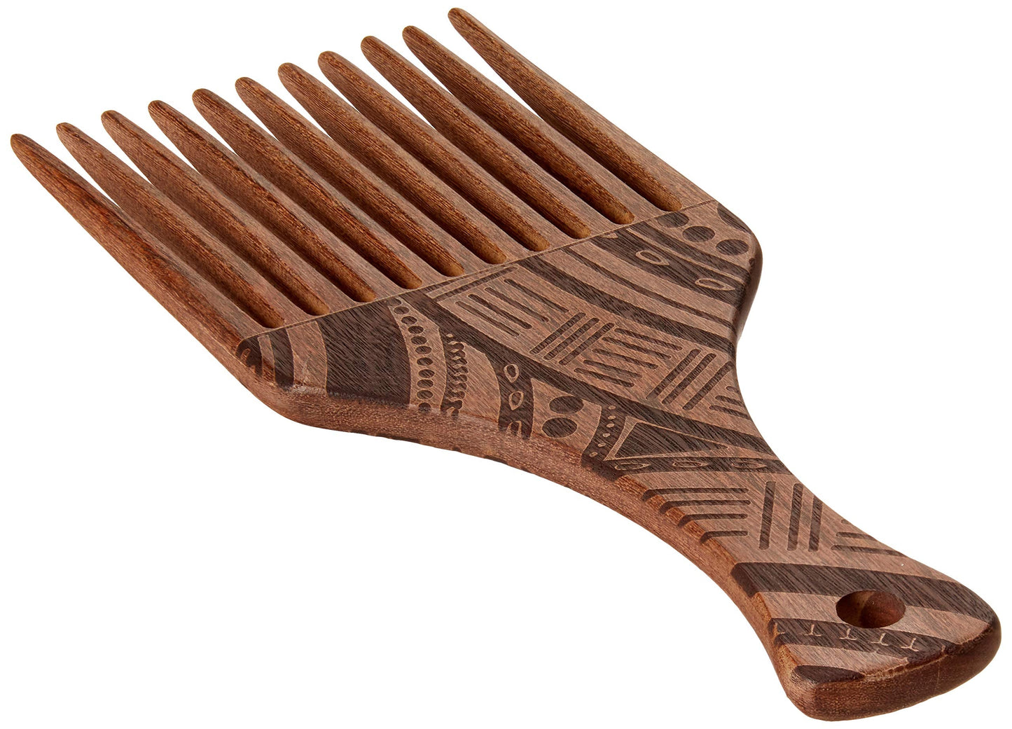 AFROPICK Wood Hair Pick for Long, Thick, Curly, & Afro Hair (Engraved Brown) Beauty & Personal Care Afropick