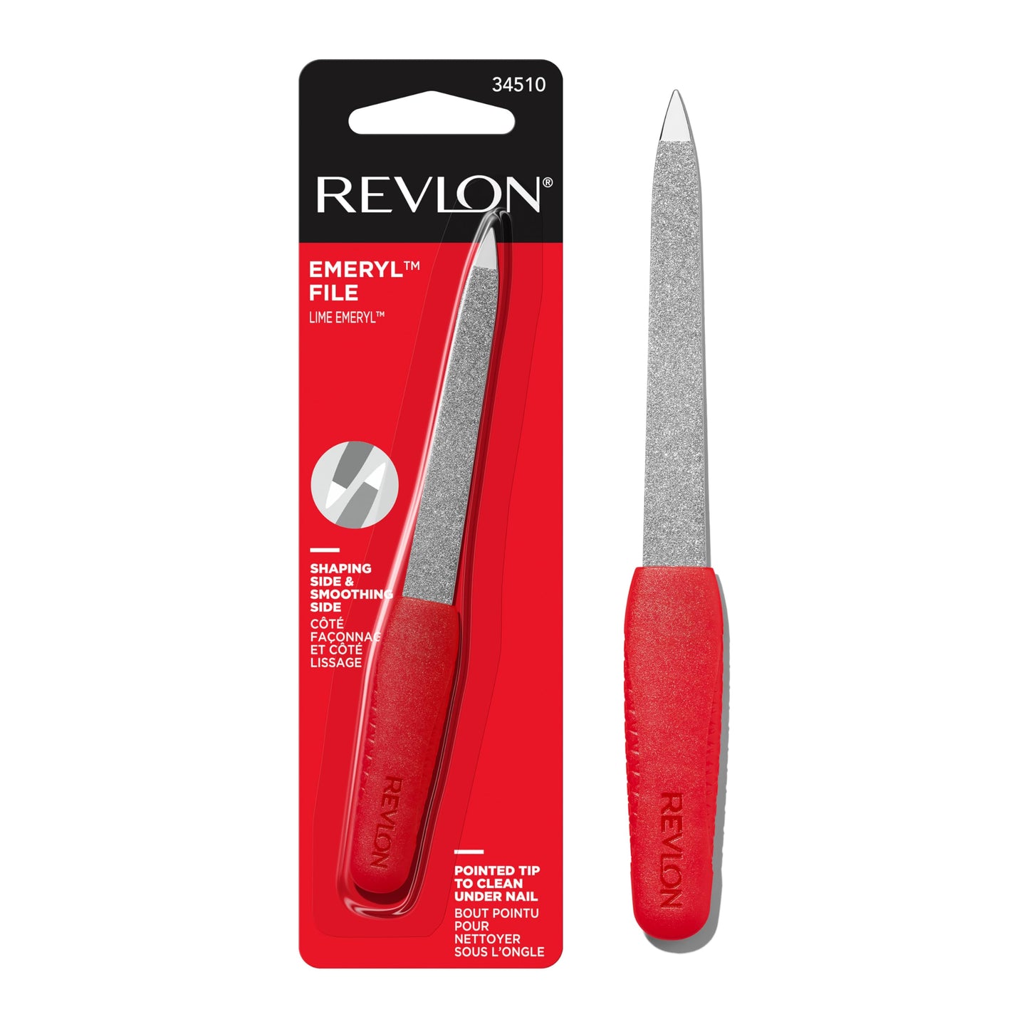 Revlon Emeryl File, Metal Nail Filer With Easy Grip Handle & Double-Sided Fingernail Buffer For Precise Manicure Shaping & Smoothing, 1 Count Beauty & Personal Care REVLON