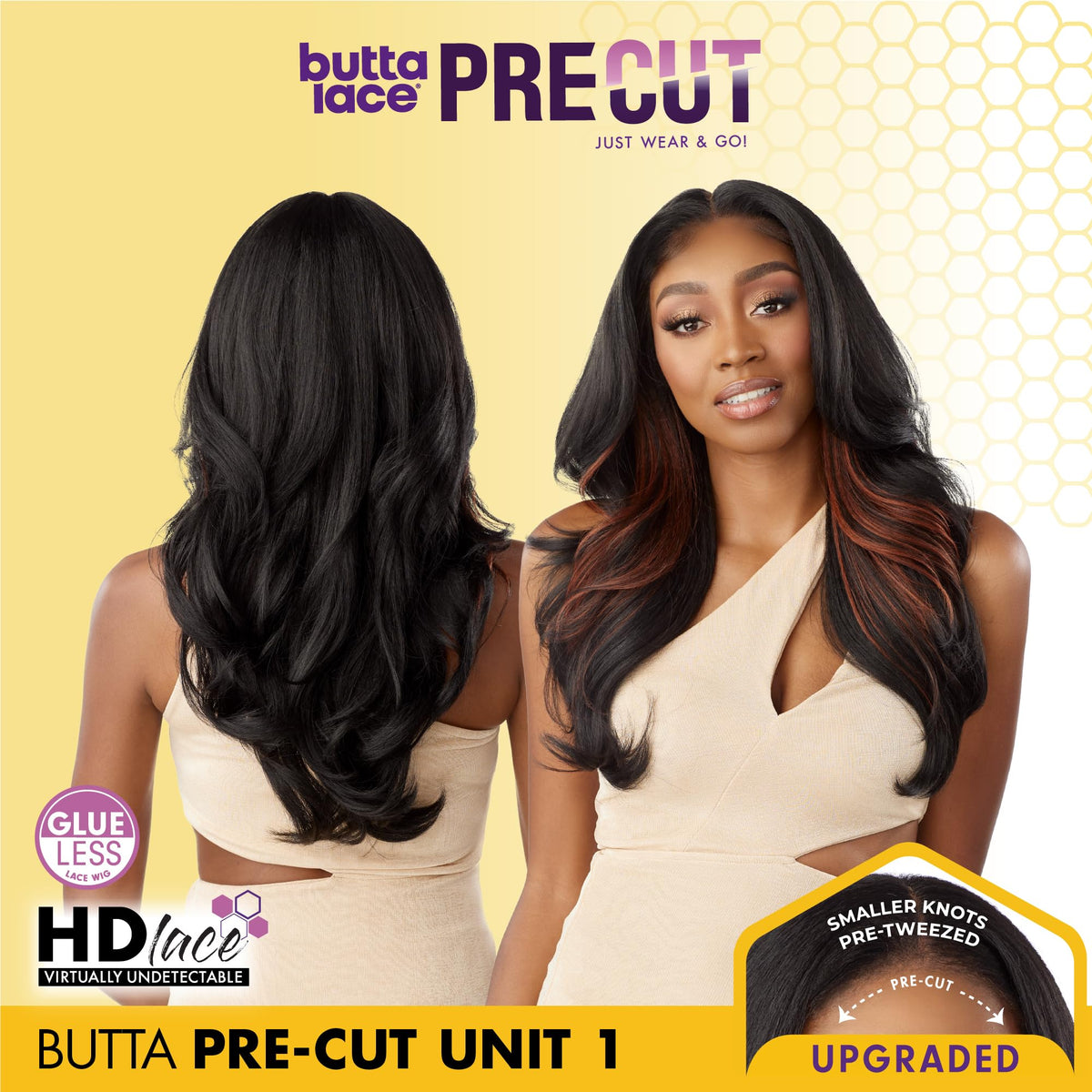 Sensationnel Butta Lace Precut Wig-Unit 1, SH/BERRY