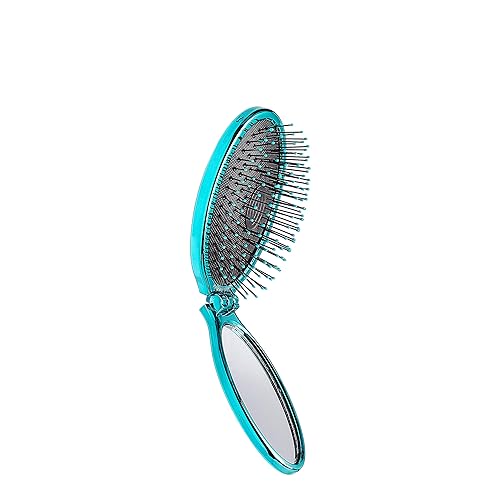 Wet Brush Pop Go Detangler, Blue Teal - Foldable, On-The-Go Design, Travel Brush, Ultrasoft IntelliFlex Bristles, Detangling Hairbrush, Built-In Beauty & Personal Care Wet Brush