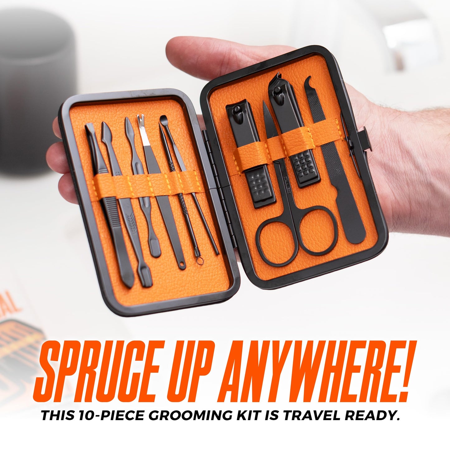 Wild Willies 10-Piece Pedicure & Manicure Kit for Men & Women - Includes Nail Clippers, Scissors, Tweezers, Files - Compact Travel Nail Grooming Kit Beauty & Personal Care Wild Willies