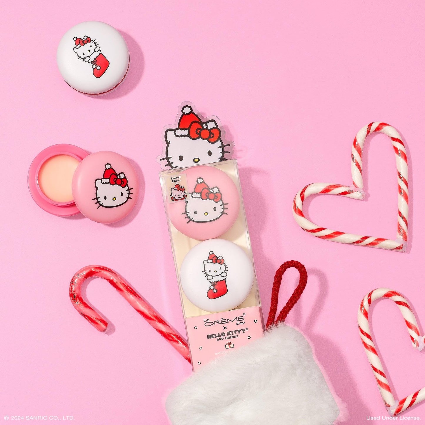 The Créme Shop x Hello Kitty & Friends Macaron Lip Balm Duo, Korean Lip Balm with Murumuru Seed Butter and Hyaluronic Acid (Mixed Berry & Icing on the Beauty & Personal Care The Crème Shop