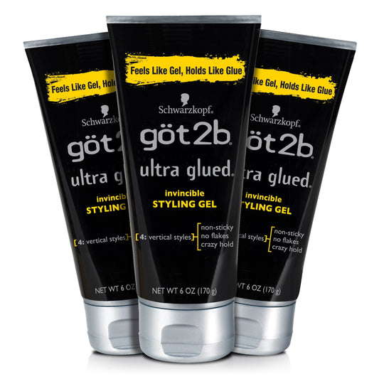 Got2b Ultra Glued Invincible Styling Hair Gel, 6 oz (Count of 3) Beauty & Personal Care Got2B