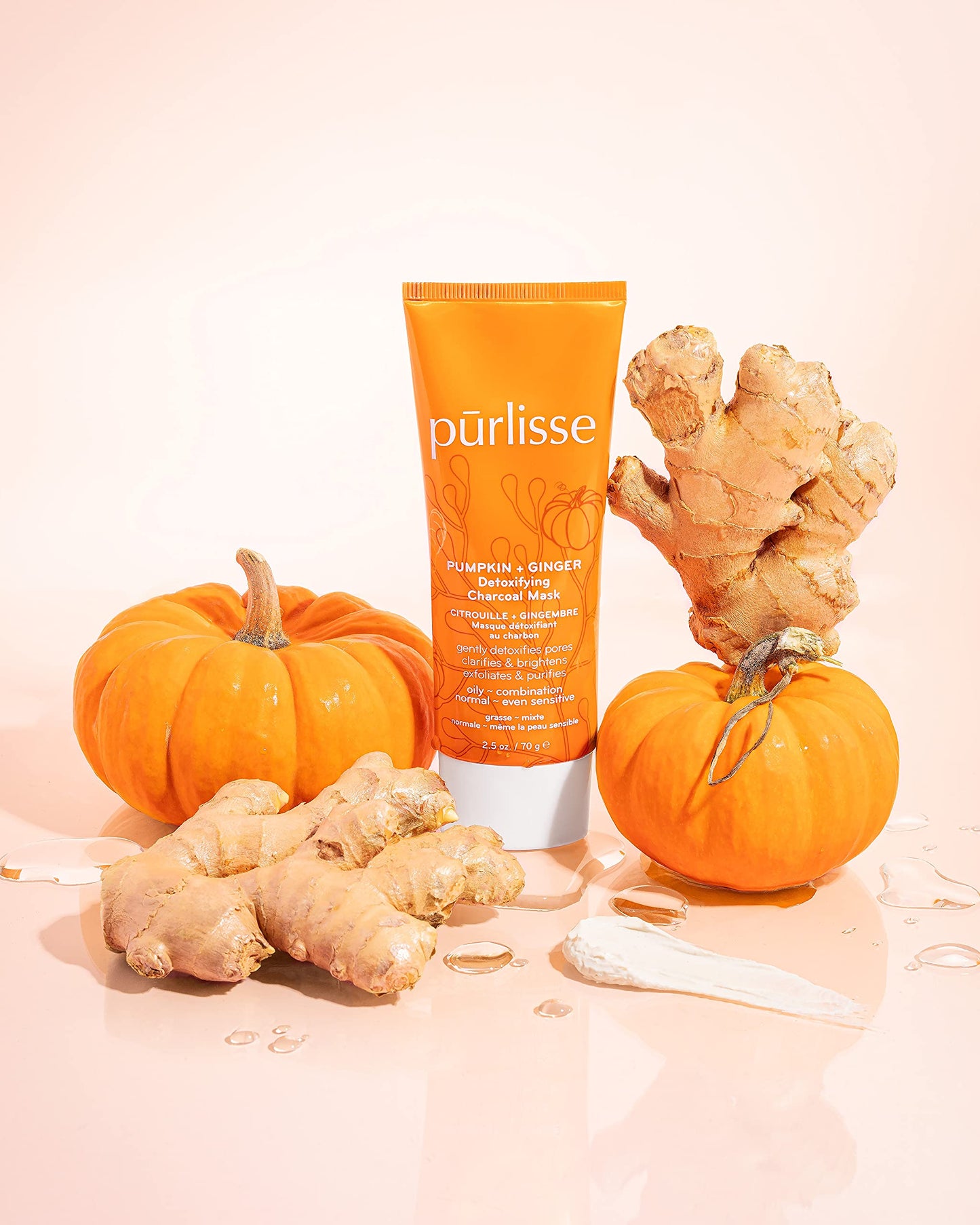 Purlisse Pumpkin and Ginger Detoxifying Charcoal Mask: Cruelty-free & clean, Paraben & Sulfate-free, Pumpkin repairs, Ginger soothes skin | 2.5oz Beauty & Personal Care p?rlisse
