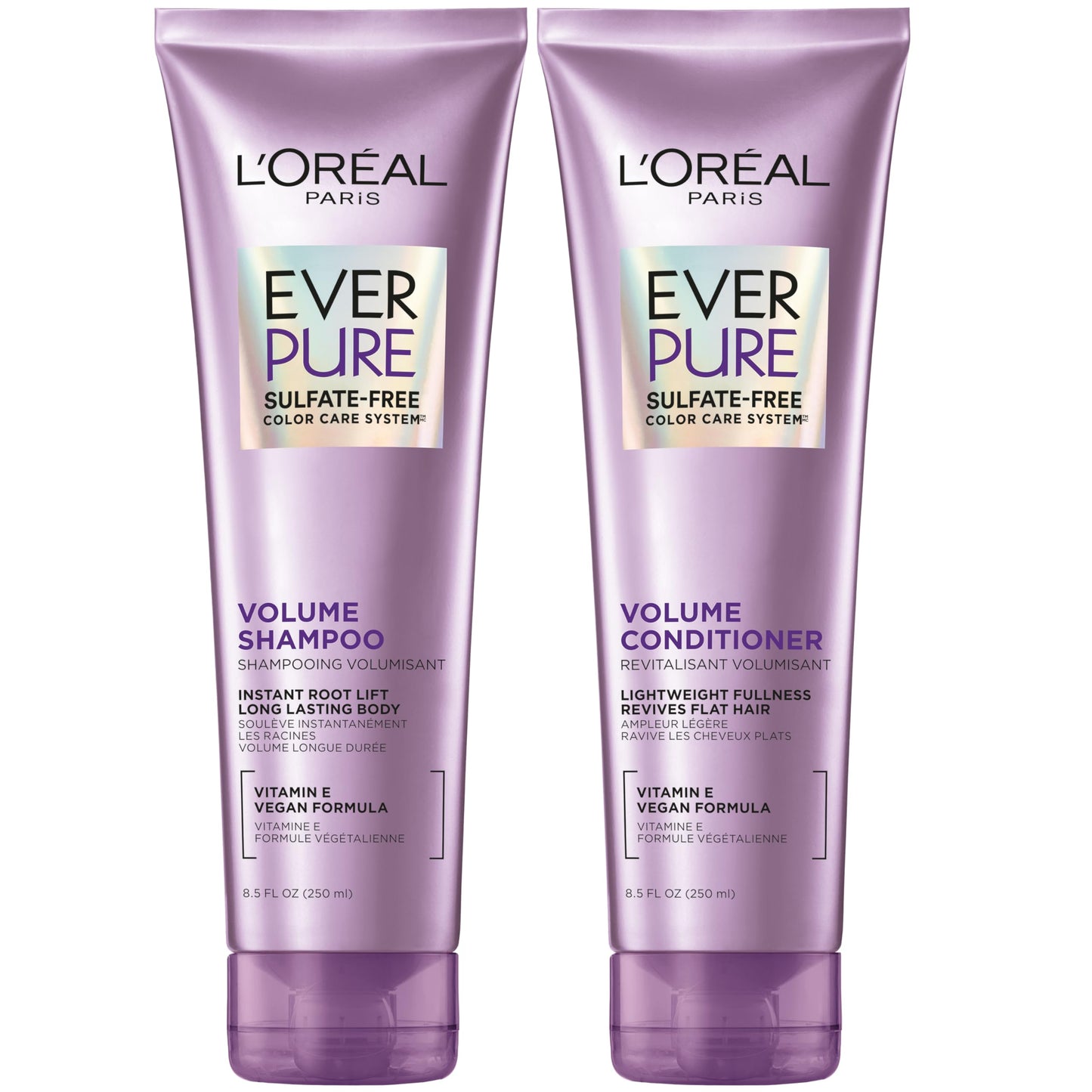 L'Oreal Paris Volume Sulfate Free Shampoo and Conditioner for Color-Treated Hair, EverPure, 8.5 Fl Oz (Set of 2) Beauty & Personal Care L'Oreal Paris