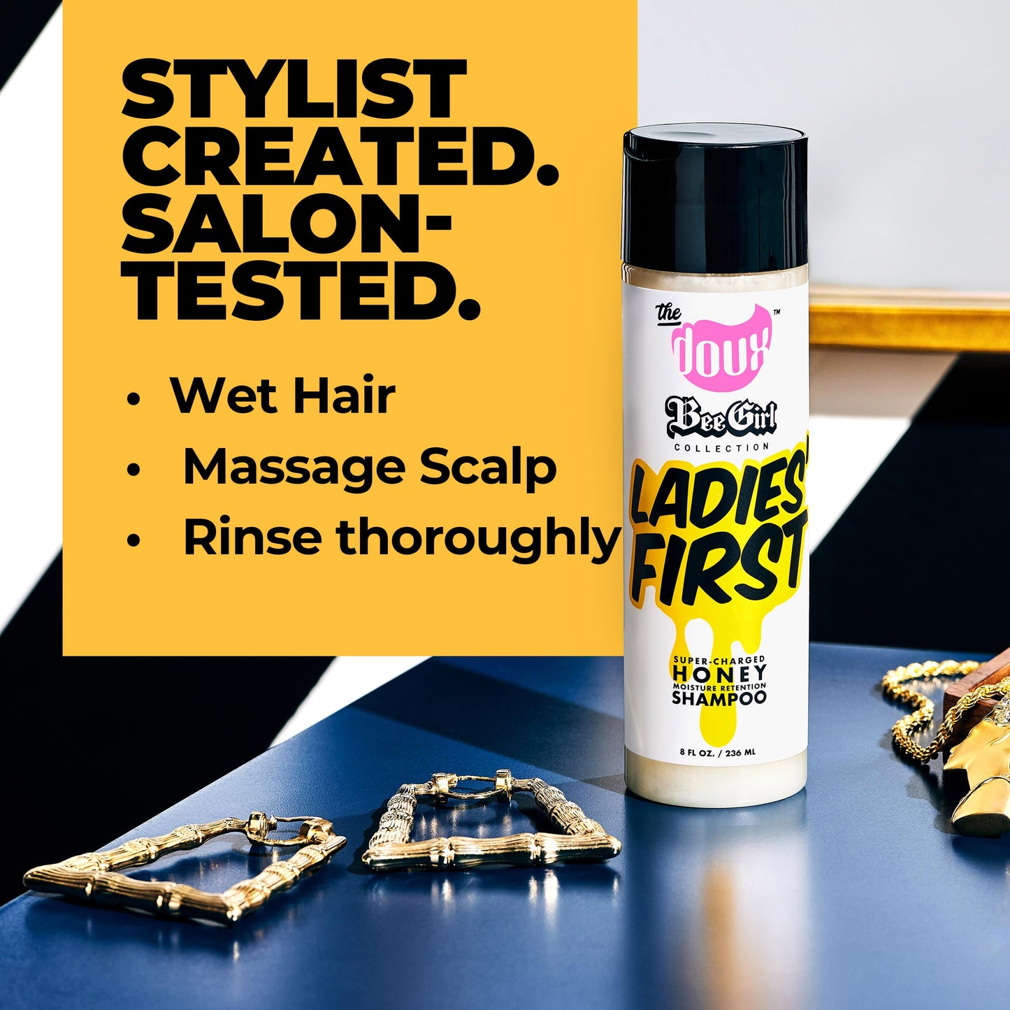 The Doux LADIES FIRST Honey Shampoo and SUPERSONIC Honey Condish - Hydrating Curl Shampoo and Conditioner Bundle - Leave In Conditioner Beauty & Personal Care The Doux