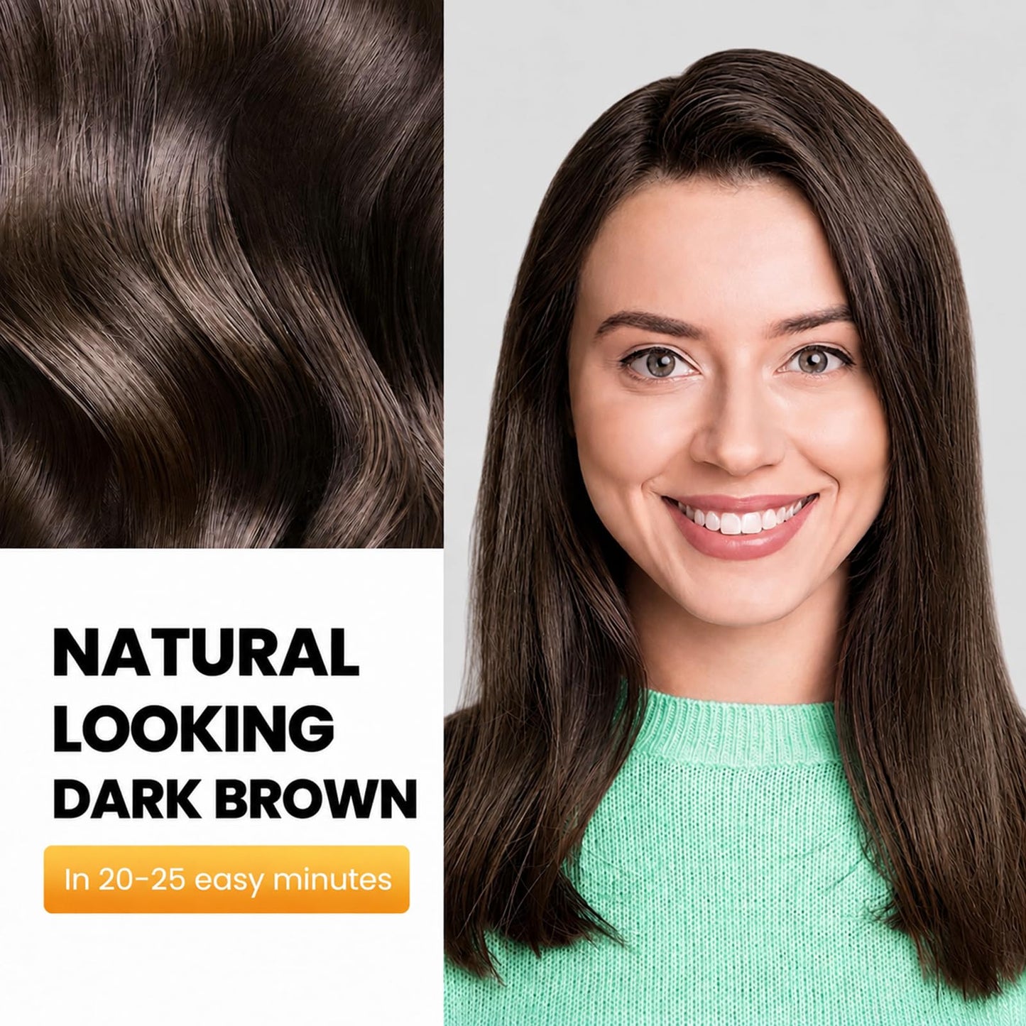 KAISASA Dark Brown Hair Dye Shampoo 3 in 1, Hair Color Shampoo for Women and Men, Hair Dye to Cover Gray Hair, Herbal Ingredient Shampoos for Grey Beauty and Personal Care KAISASA