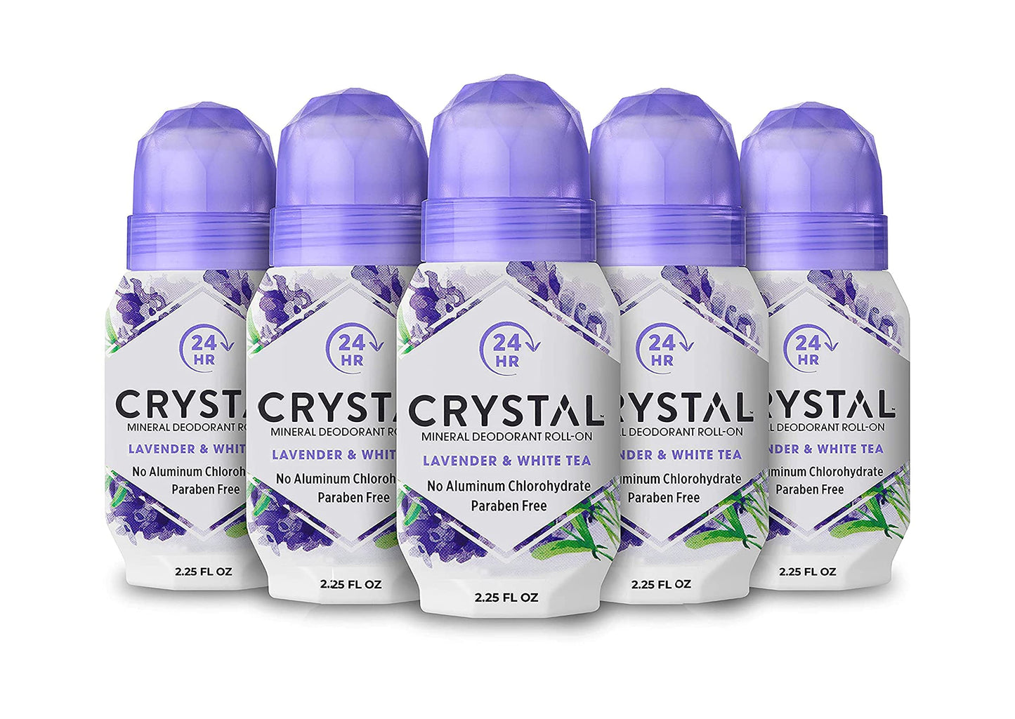 CRYSTAL Deodorant Mineral Deodorant Roll-On, Lavender & White Tea 2.25 oz (Pack of 5) SG_B002F8I8VS_US Beauty and Personal Care Crystal Essence