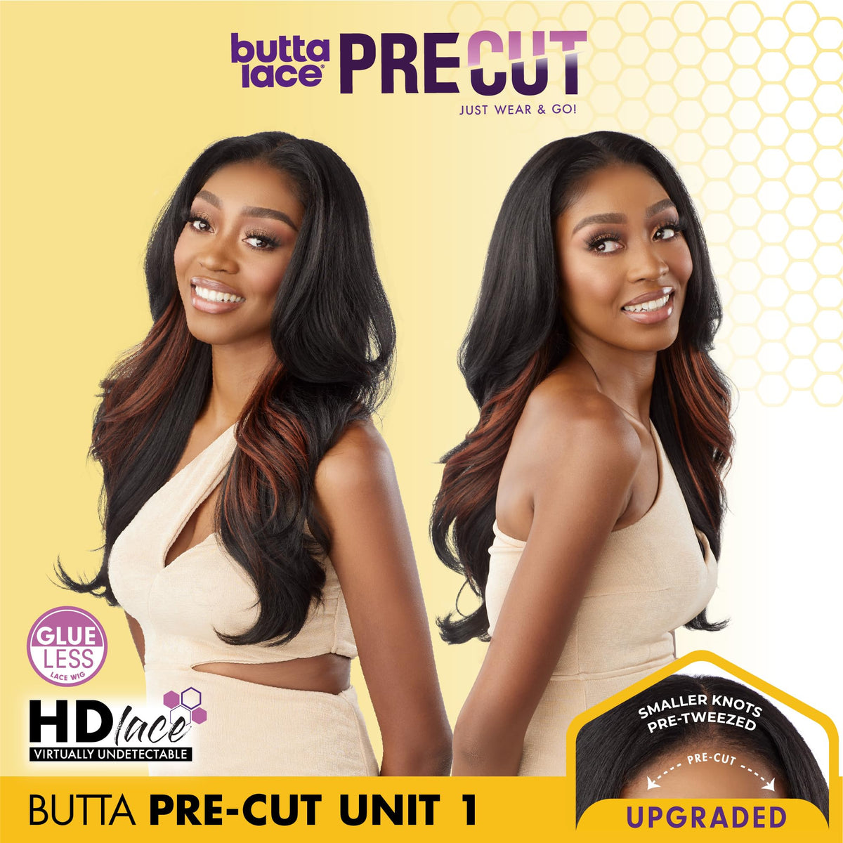 Sensationnel Butta Lace Precut Wig-Unit 1, SH/HONEY