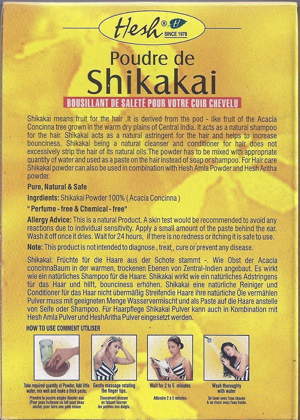 Shikakai Powder 3.5oz (100g) - Hesh Pharma (Pack of 6) Beauty & Personal Care Hesh