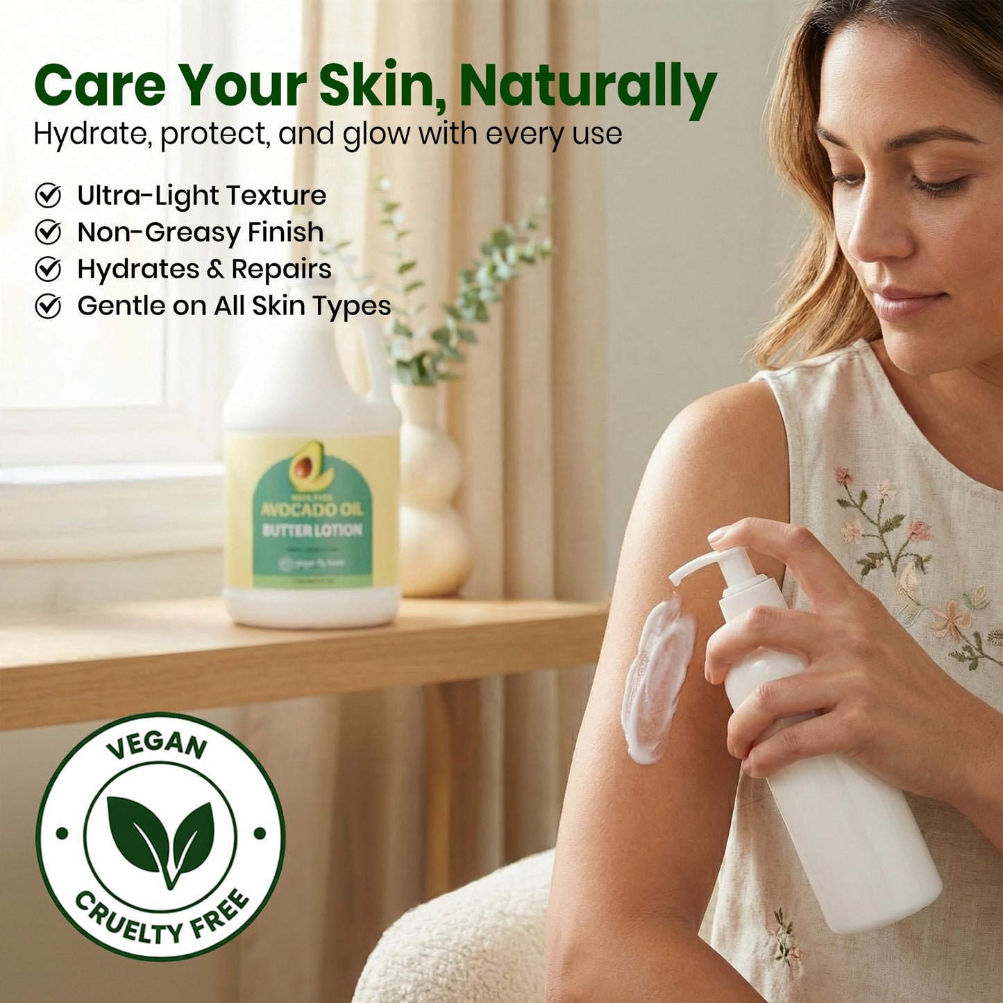 Ginger Lily Farms Botanicals 100% Pure Avocado Oil Butter Lotion for Dry Skin, 100% Vegan & Cruelty-Free, 1 Gallon (128 Fl Oz) Refill Beauty & Personal Care Ginger Lily Farms