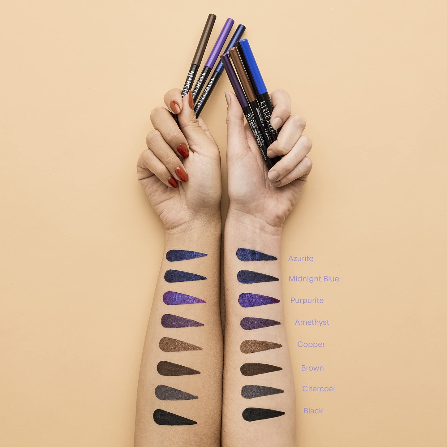 Marcelle 2-in-1 Retractable Eyeliner, Amethyst, Waterproof, Easy-To-Smudge, Smokey Eye, Long-Lasting 12h, Fragrance-Free, Hypoallergenic Beauty & Personal Care MARCELLE