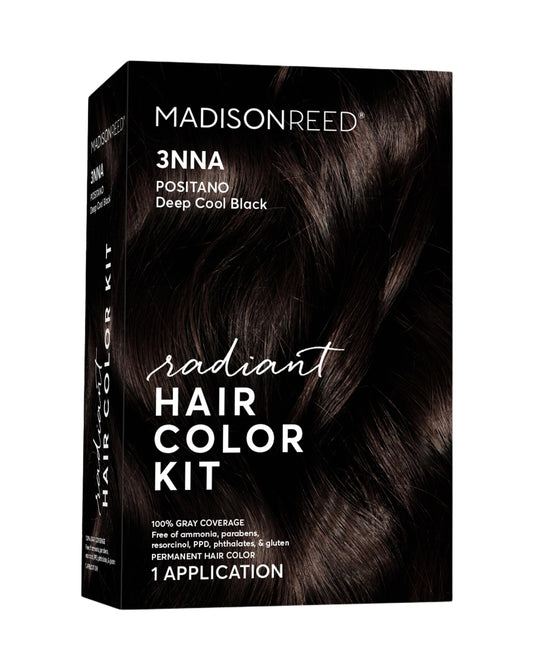 Madison Reed Radiant Hair Color Kit - 3NNA Cool Black-Brown with Ash Undertones (Positano Black), Dimensional Gray Hair Blending Permanent Hair Dye Beauty & Personal Care Madison Reed