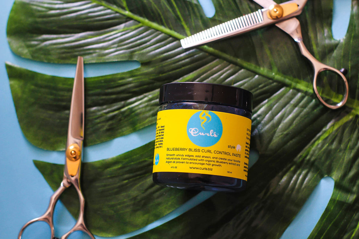 Curls Blueberry Bliss Control Paste - 4 fl oz, For Wavy, Curly, and Coily Hair Types, Smoothes Out and Slicks Down Edges, Tames Frizz & Adds Sheen Beauty & Personal Care Curls