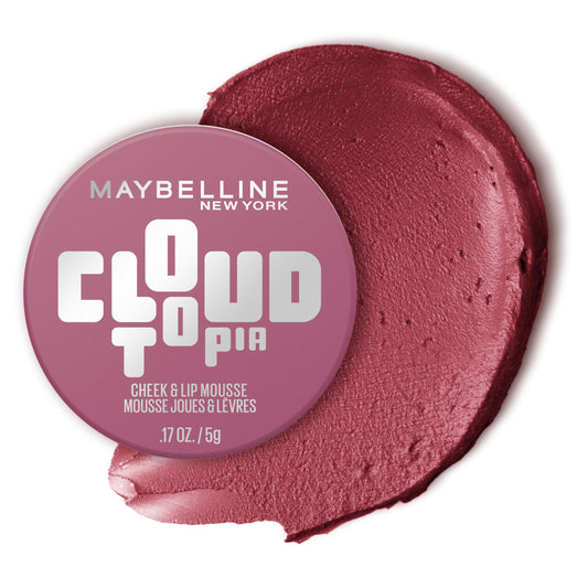Maybelline Cloudtopia Blush for Cheeks and Lip Mousse, Ultra-Vivid, Pigmented Formula for Up to 14HR of Blush and Lip Makeup Color, Twilight Berry, 1 Beauty & Personal Care MAYBELLINE