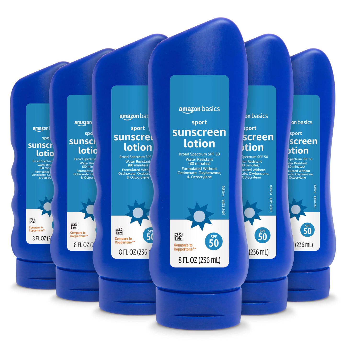 Amazon Basics Sport Sunscreen Lotion SPF 50, Water Resistant (80min), Formulated without Octinoxate & Oxybenzone, Broad Spectrum UVA/UVB Protection Beauty & Personal Care Amazon Brand - Solimo